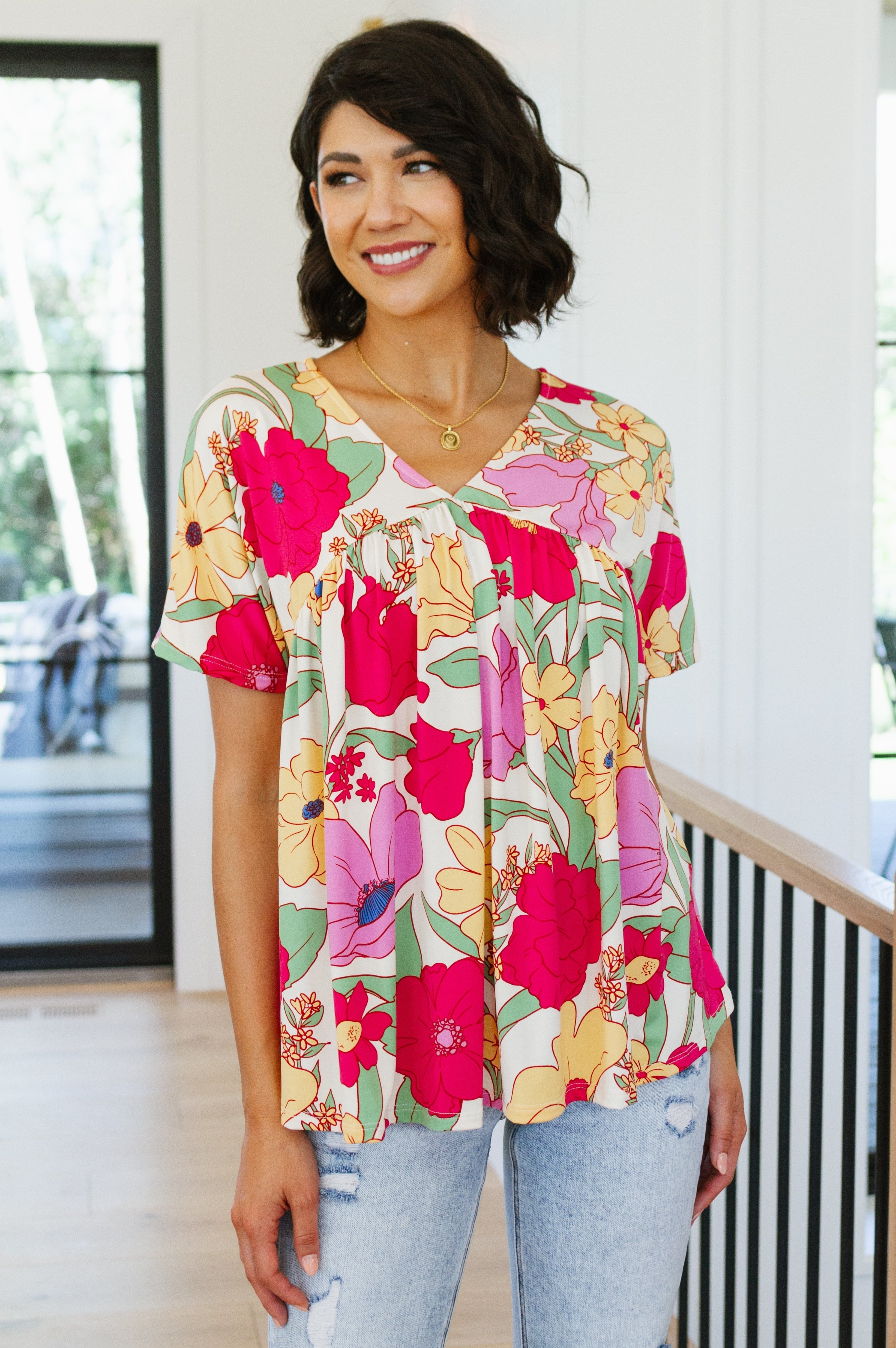 Do It Anyways Floral Top-Tops-Stay Foxy Boutique, Florissant, Missouri