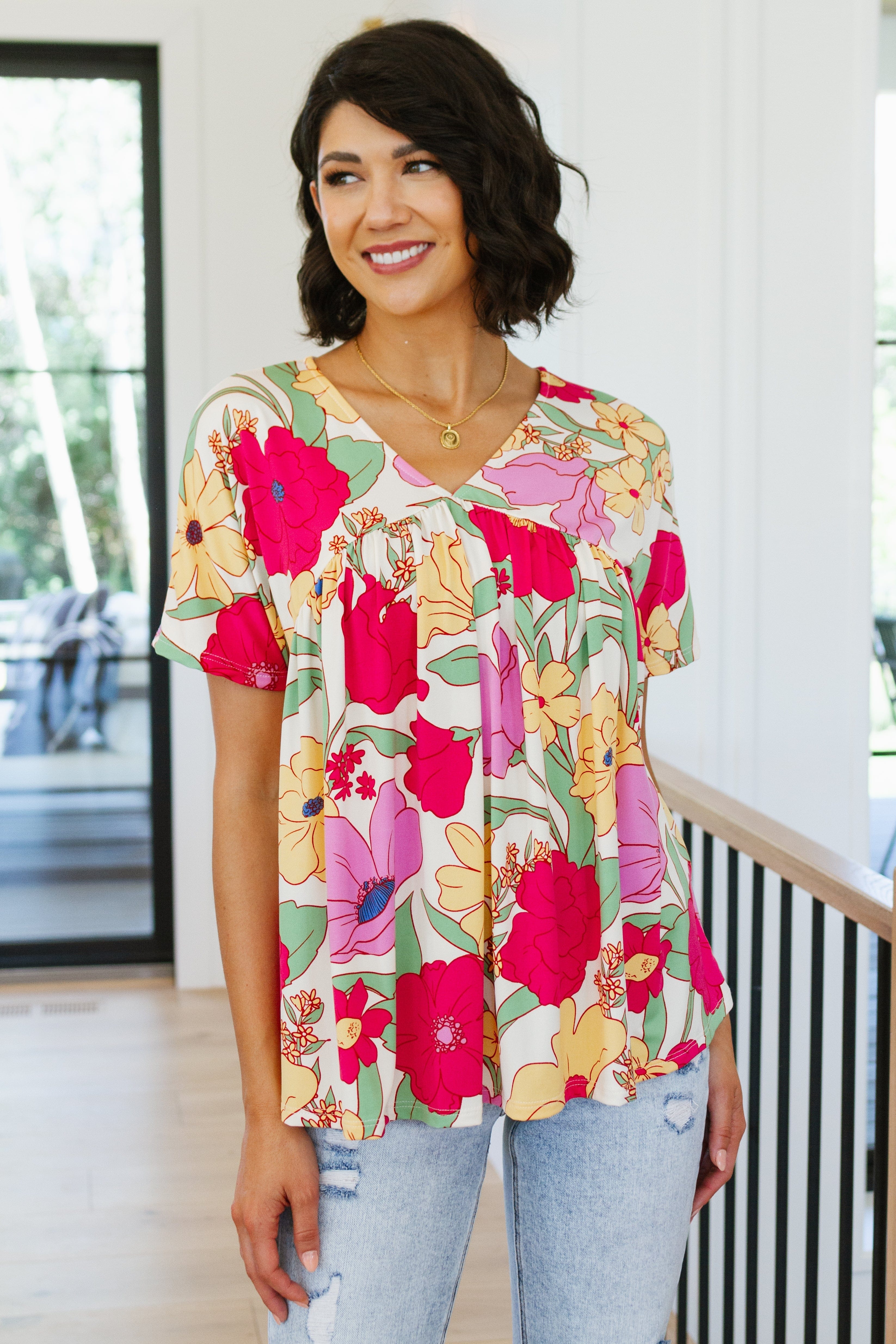 Do It Anyways Floral Top-Tops-Stay Foxy Boutique, Florissant, Missouri