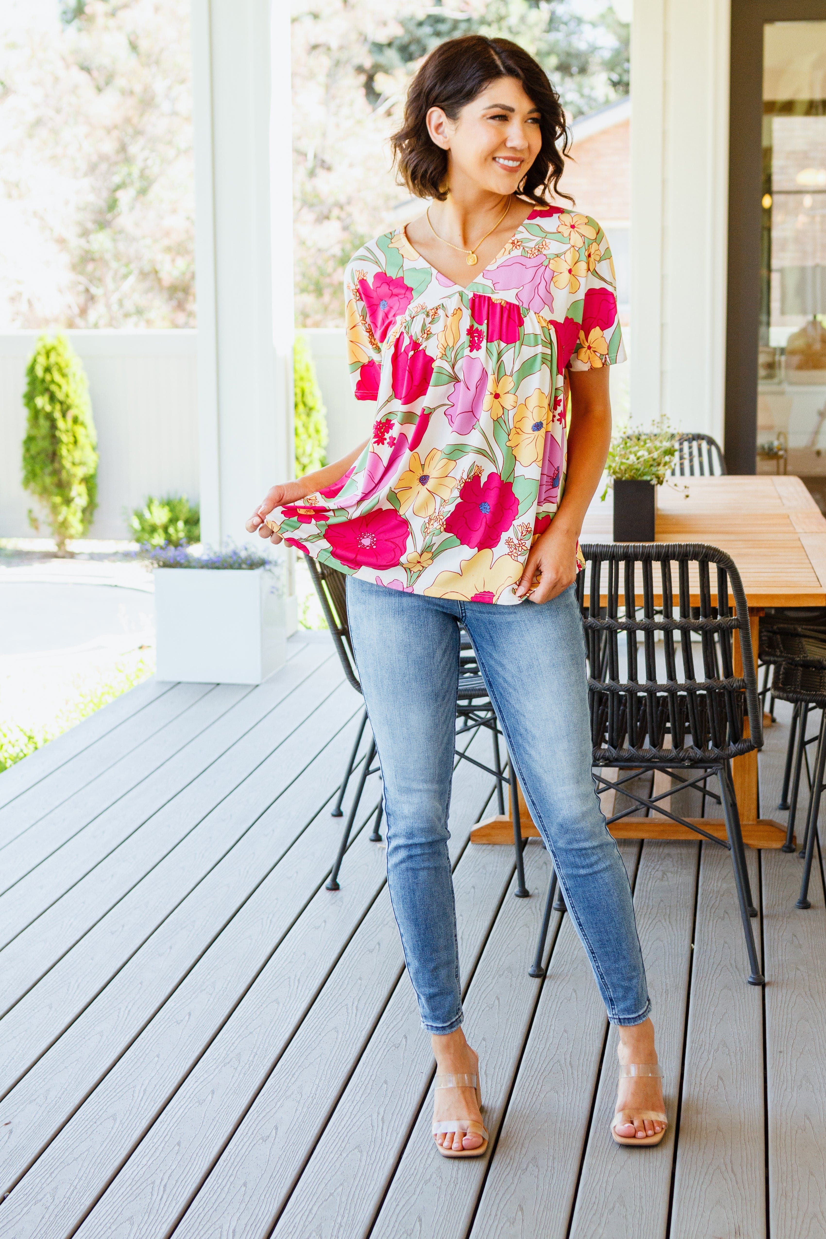 Do It Anyways Floral Top-Tops-Stay Foxy Boutique, Florissant, Missouri