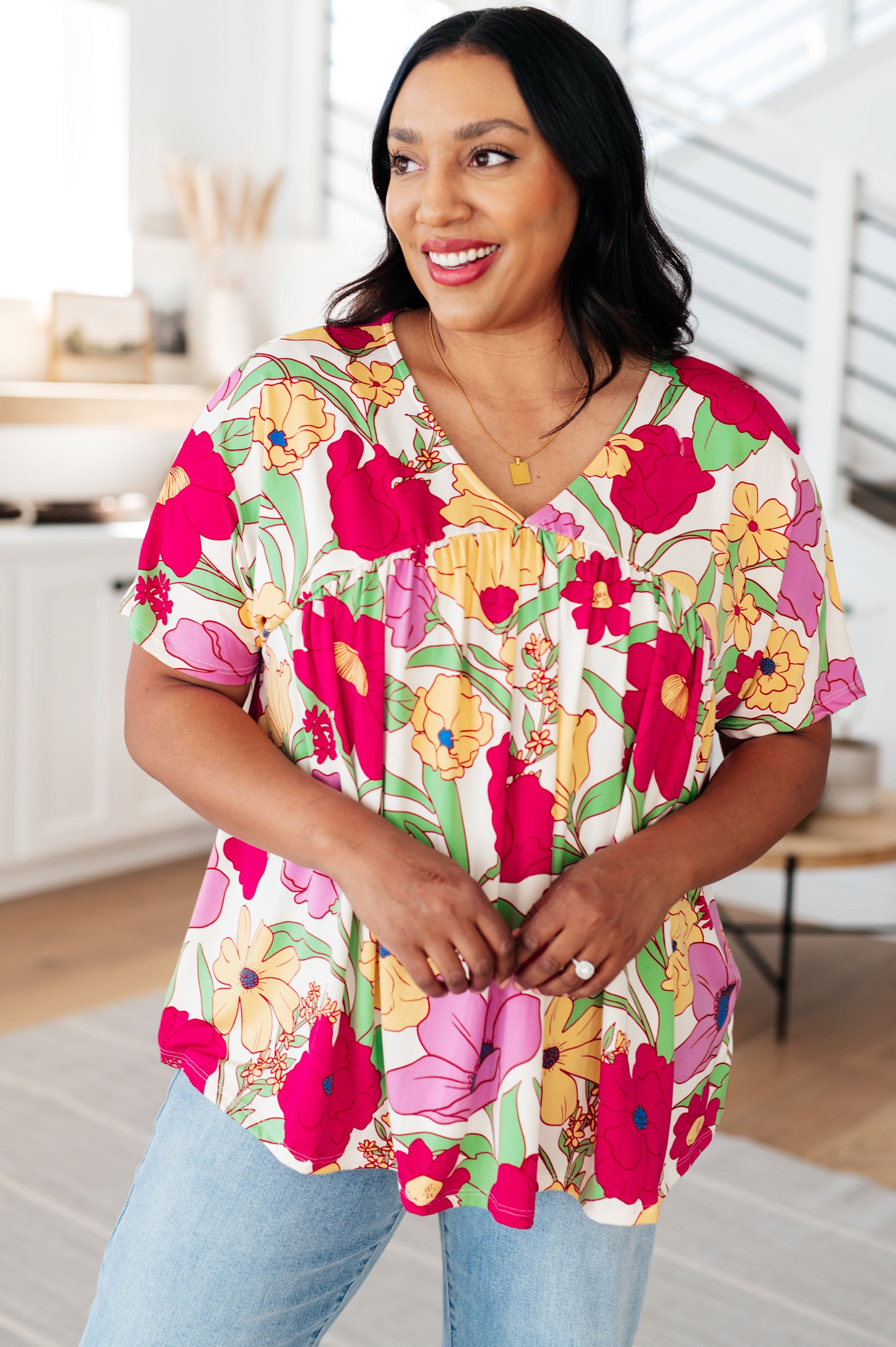 Do It Anyways Floral Top-Tops-Stay Foxy Boutique, Florissant, Missouri