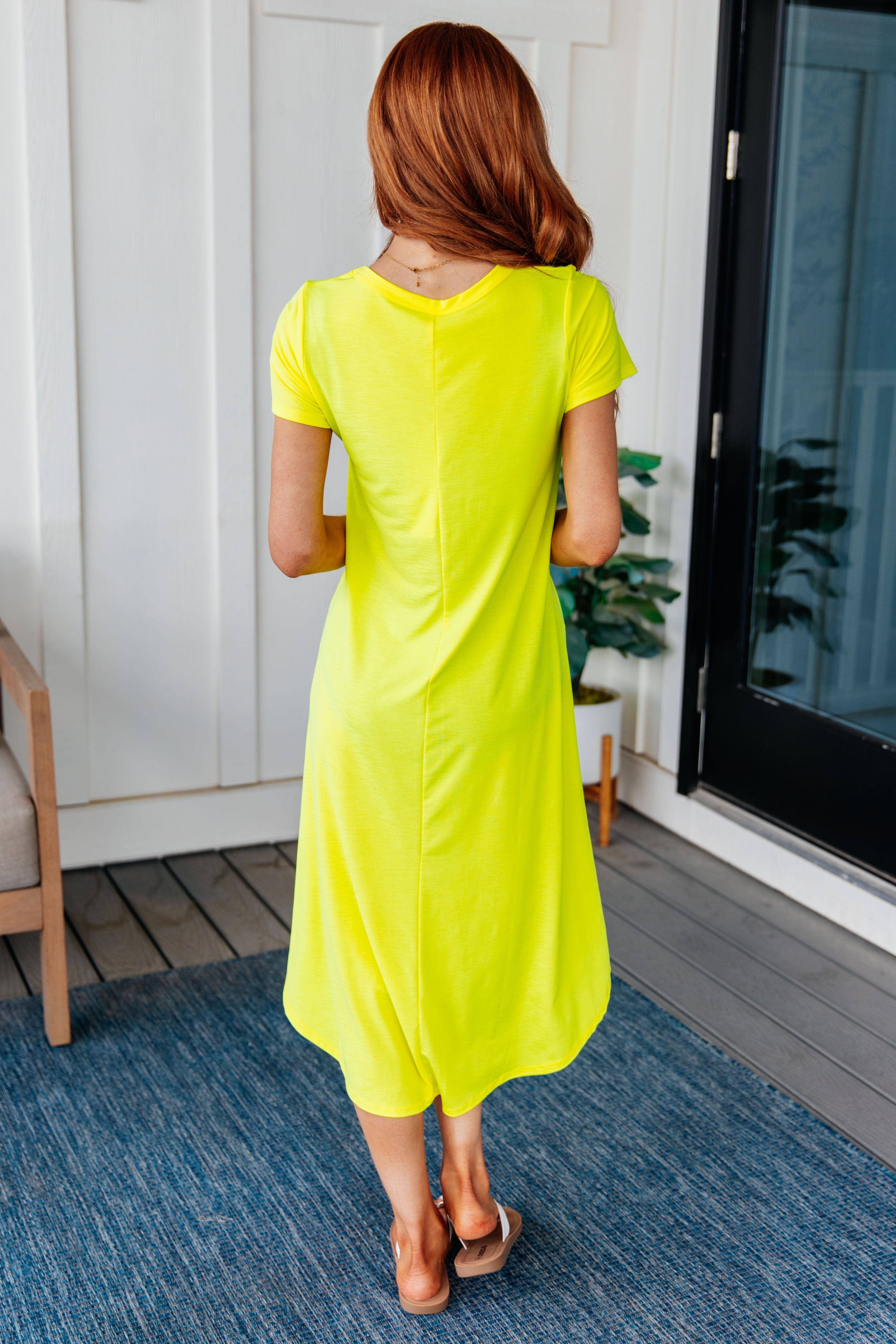 Dolman Sleeve Maxi Dress in Neon Yellow-Dresses-Stay Foxy Boutique, Florissant, Missouri