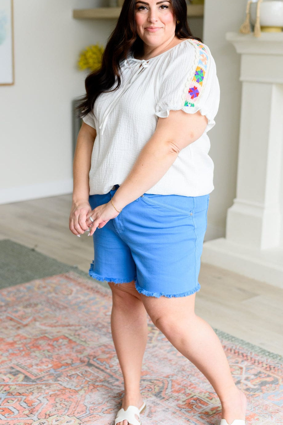 Don't You, Forget About Me Crinkle Knit Blouse-Tops-Stay Foxy Boutique, Florissant, Missouri