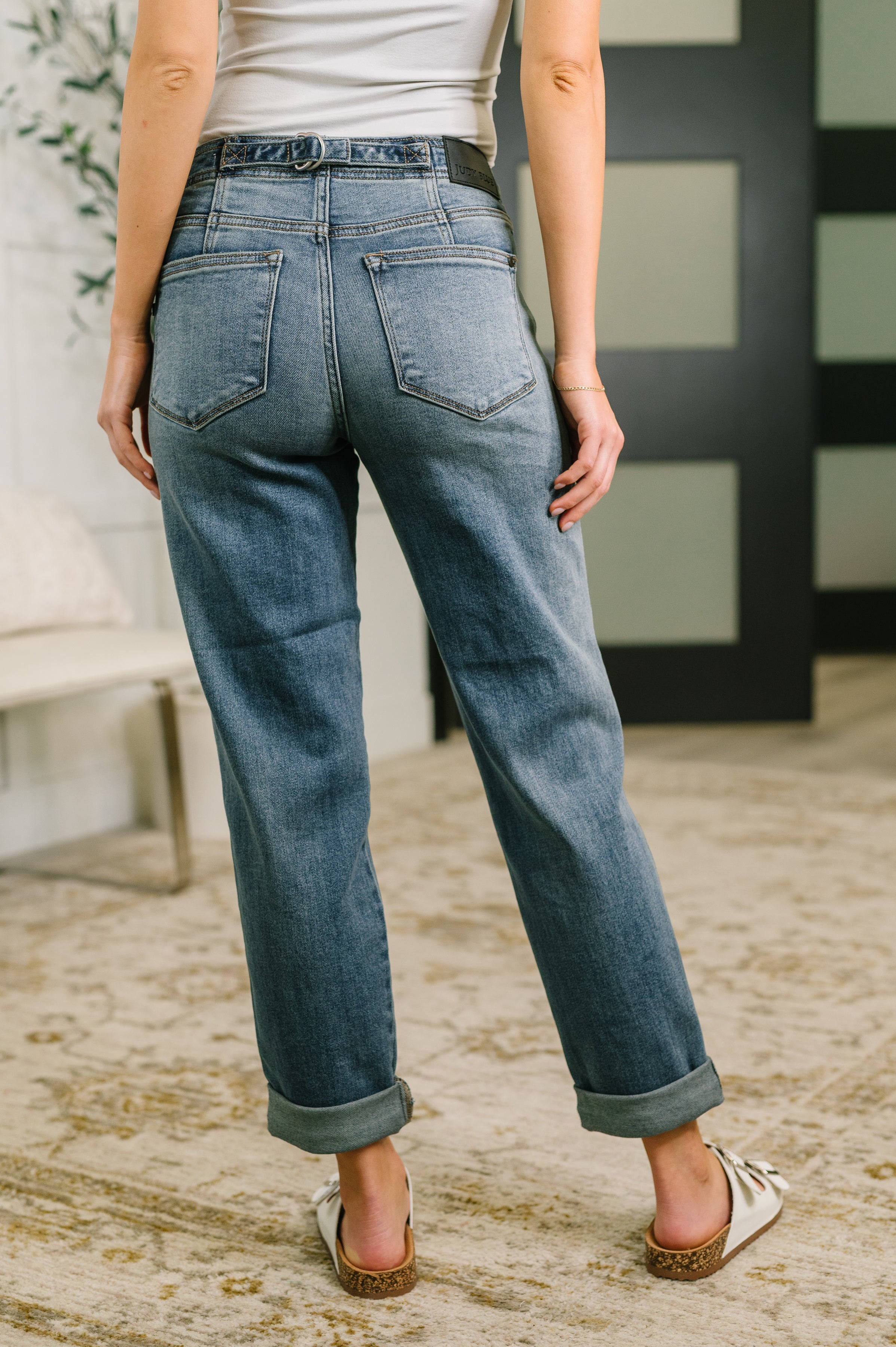 Doris Mid Rise Boyfriend with Adjustable Back Tab + Hollywood WB-Womens-Stay Foxy Boutique, Florissant, Missouri