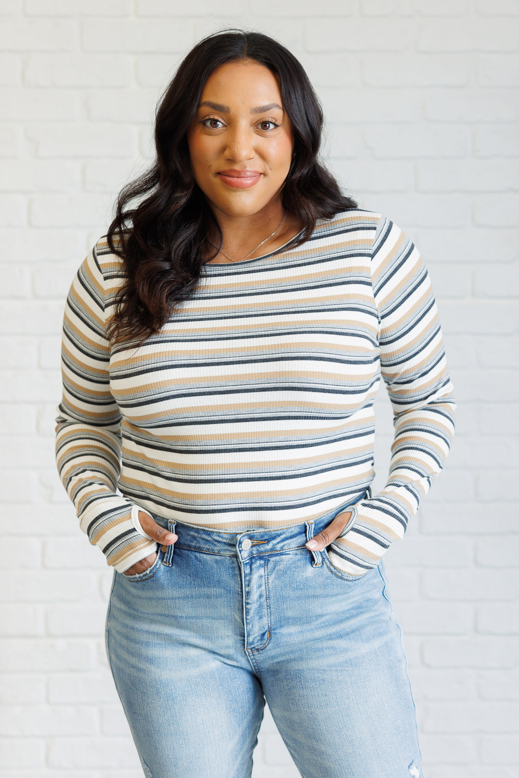 East Coast Breeze Striped Top-Tops-Stay Foxy Boutique, Florissant, Missouri