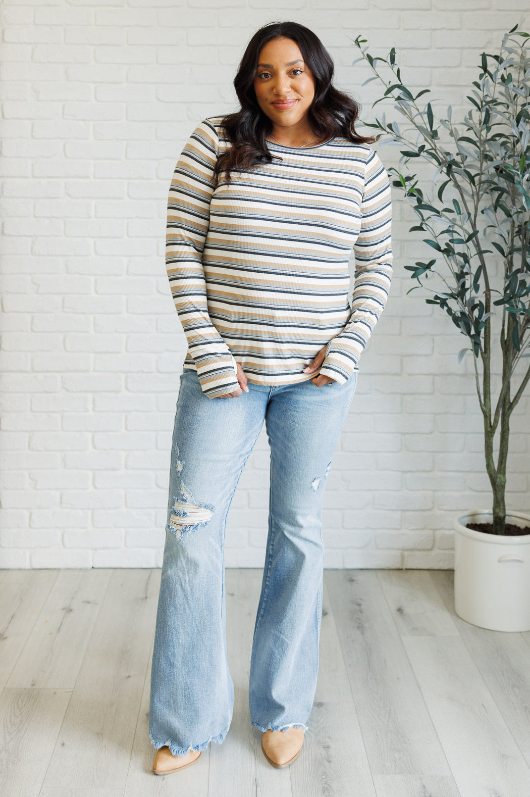 East Coast Breeze Striped Top-Tops-Stay Foxy Boutique, Florissant, Missouri