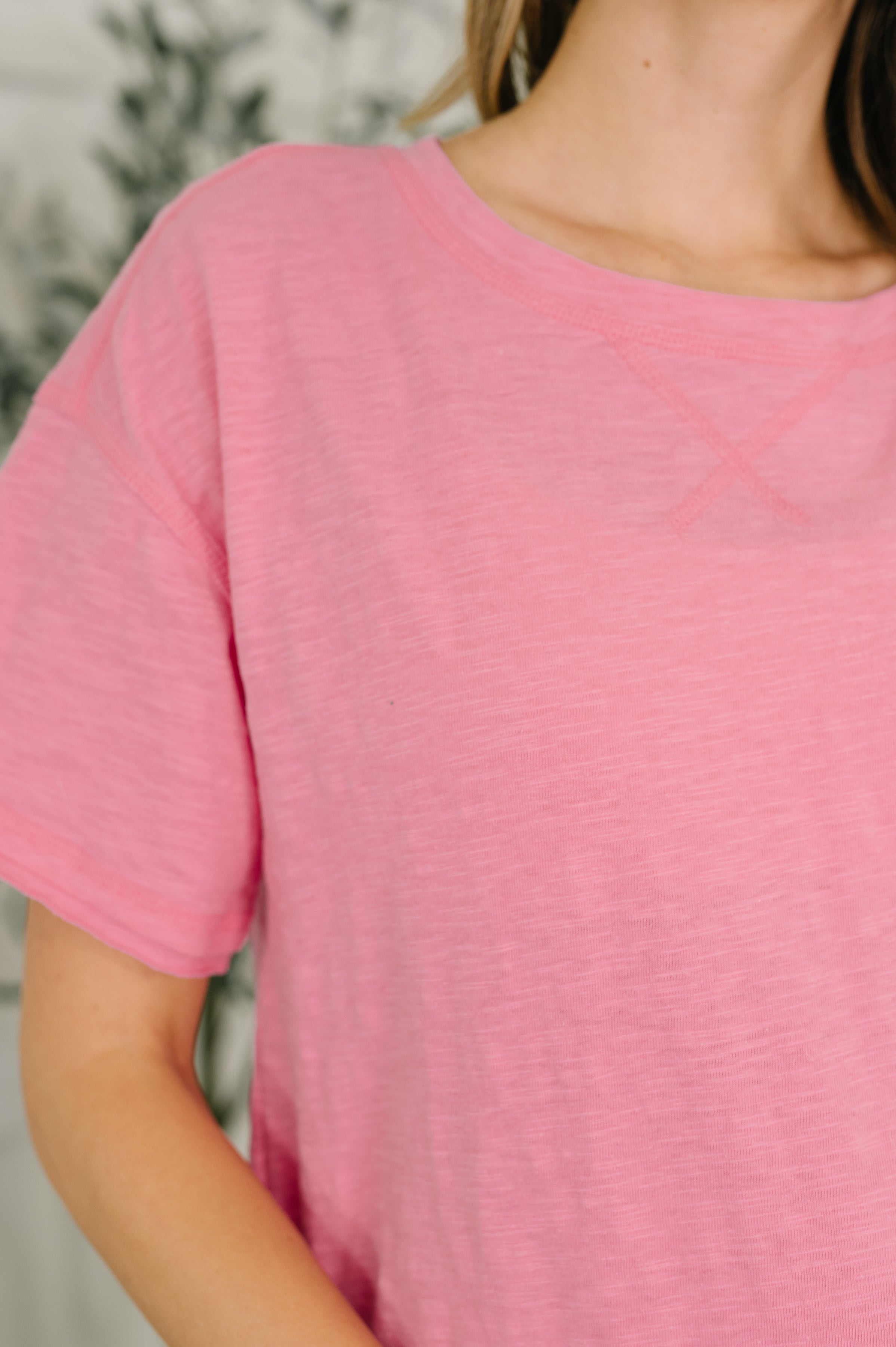 Effortless Edit Boxy Tee in Candy Pink-Womens-Stay Foxy Boutique, Florissant, Missouri