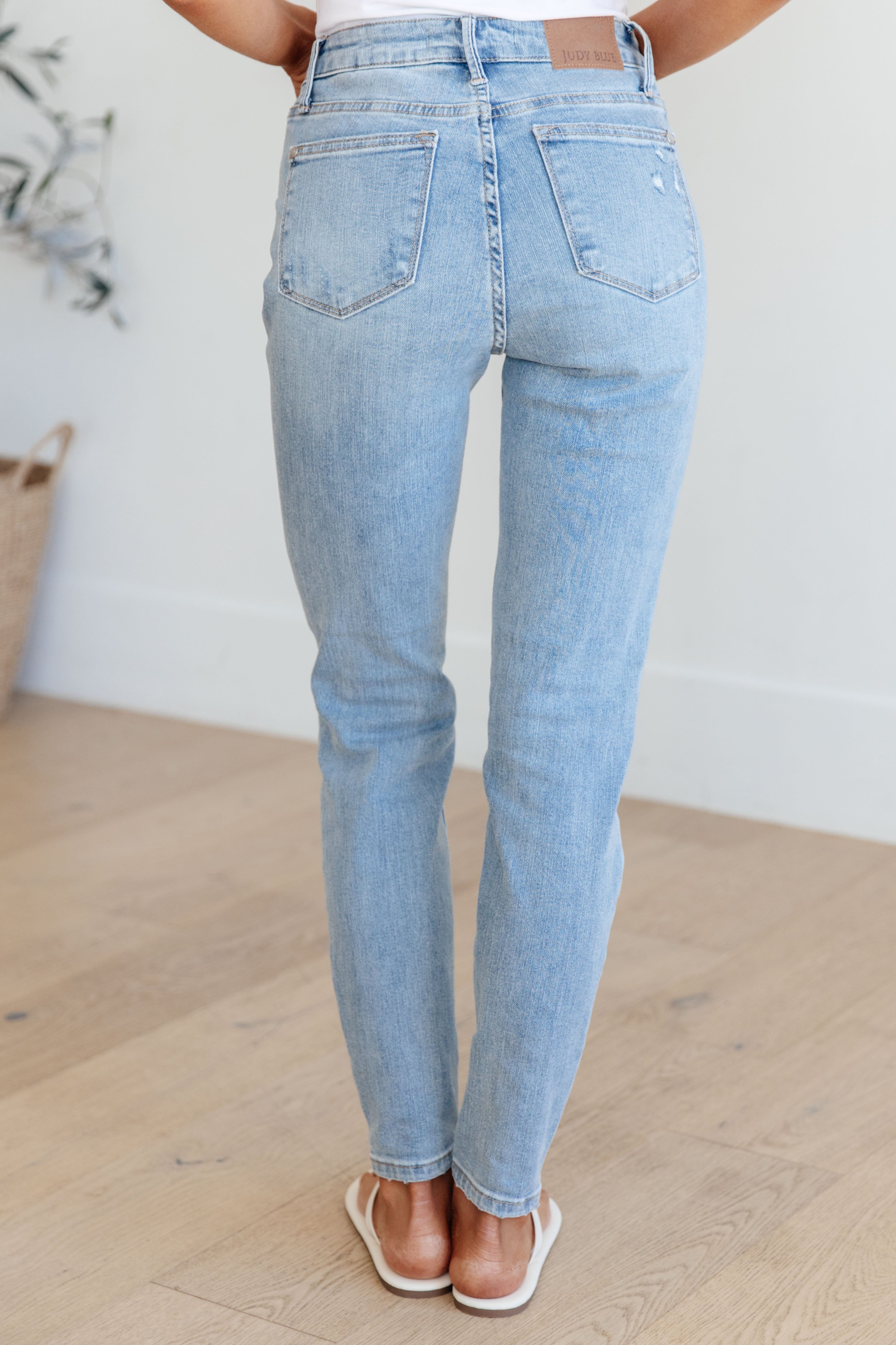 Eloise Mid Rise Control Top Distressed Skinny Jeans-Womens-Stay Foxy Boutique, Florissant, Missouri