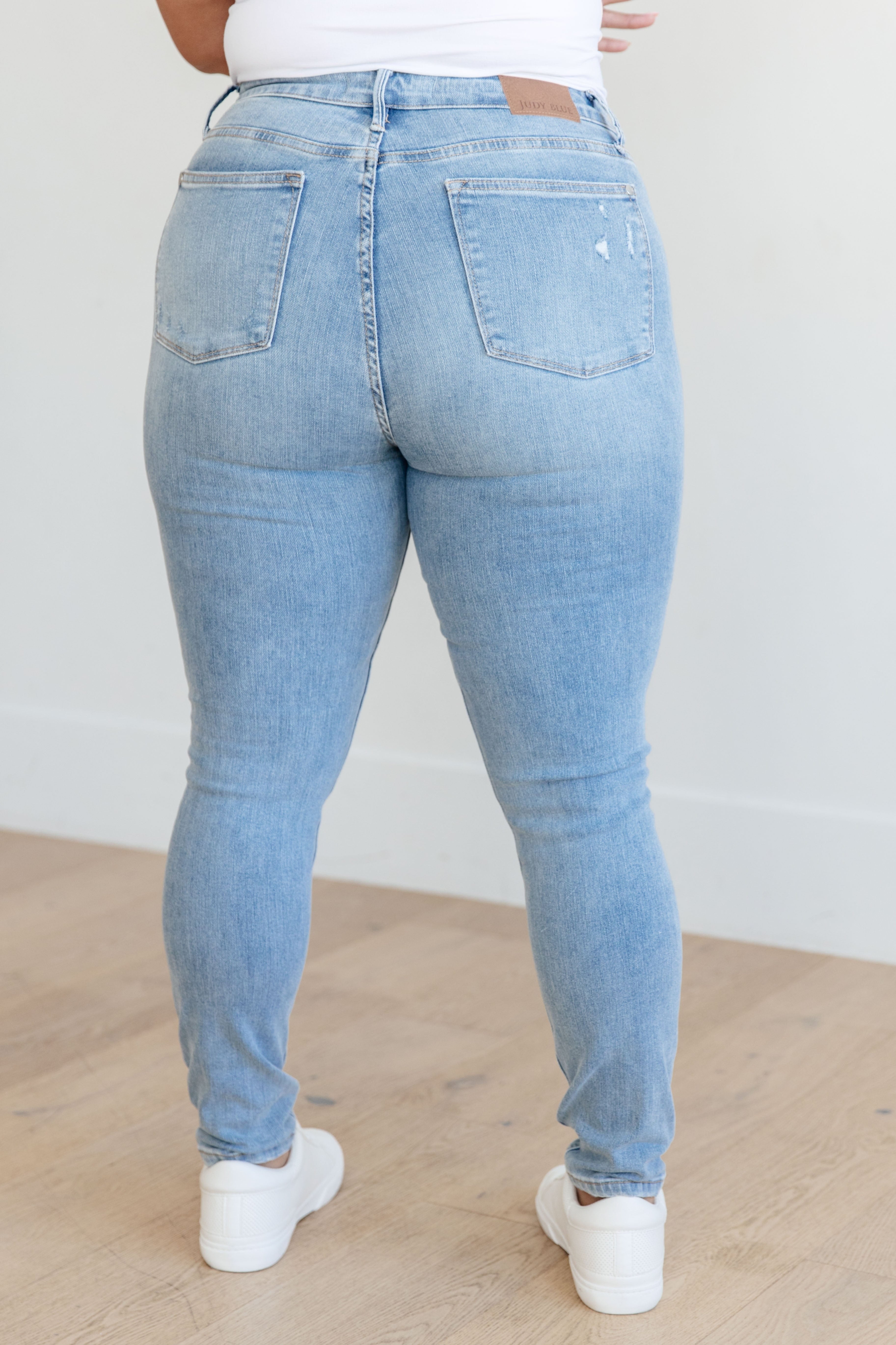 Eloise Mid Rise Control Top Distressed Skinny Jeans-Womens-Stay Foxy Boutique, Florissant, Missouri