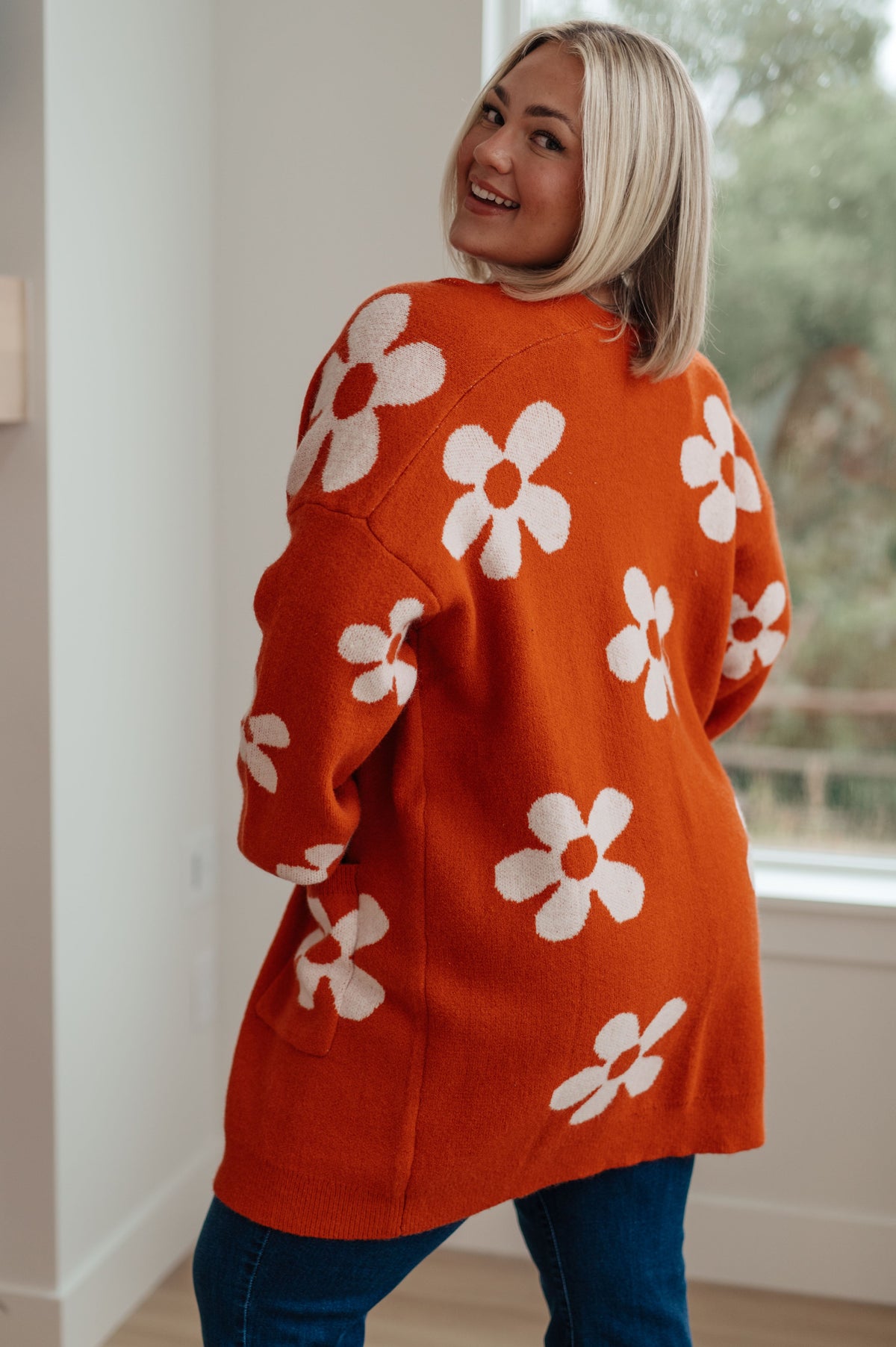 Enough Anyways Floral Cardigan in Burnt Orange-Layers-Stay Foxy Boutique, Florissant, Missouri