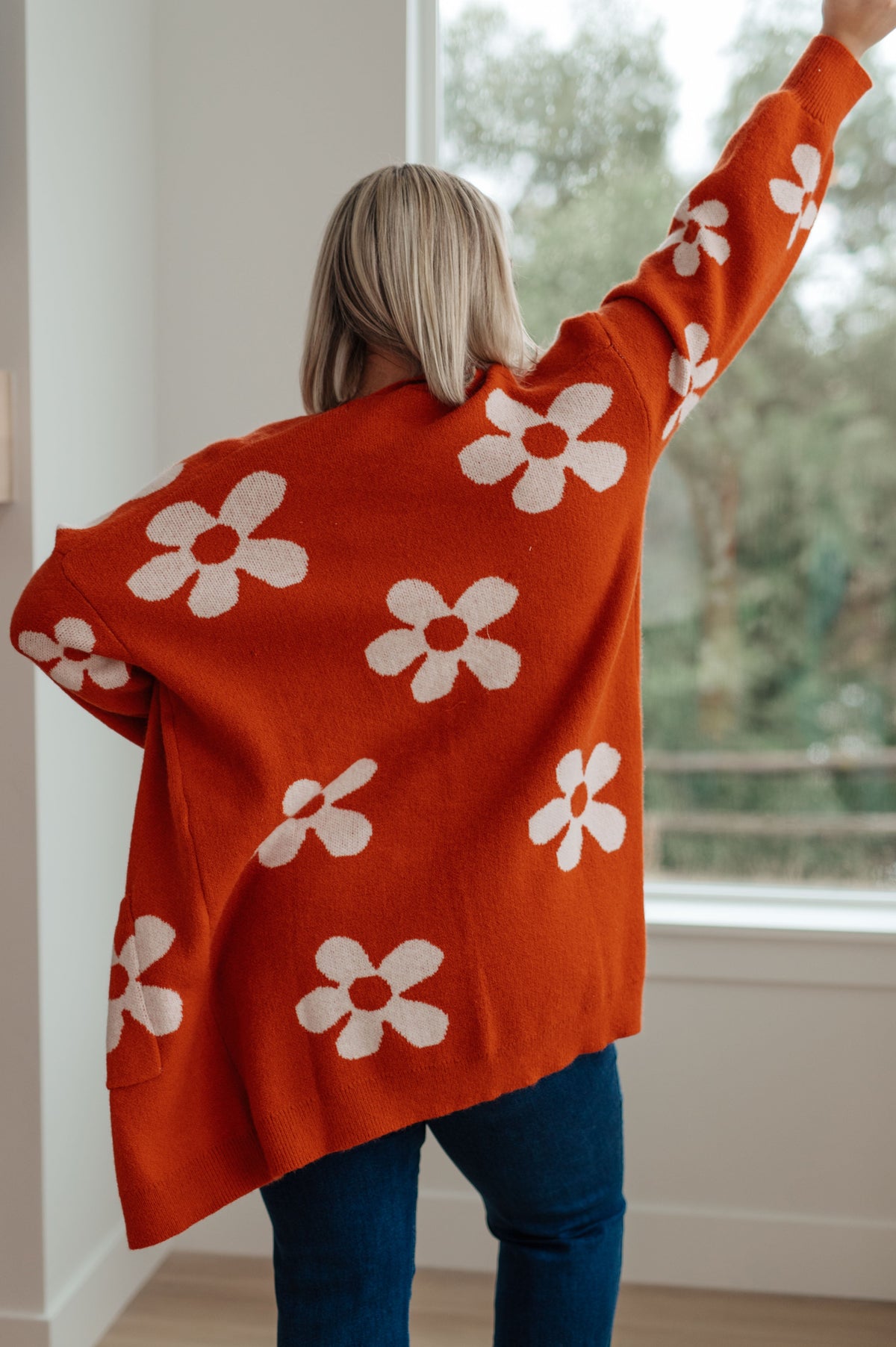 Enough Anyways Floral Cardigan in Burnt Orange-Layers-Stay Foxy Boutique, Florissant, Missouri