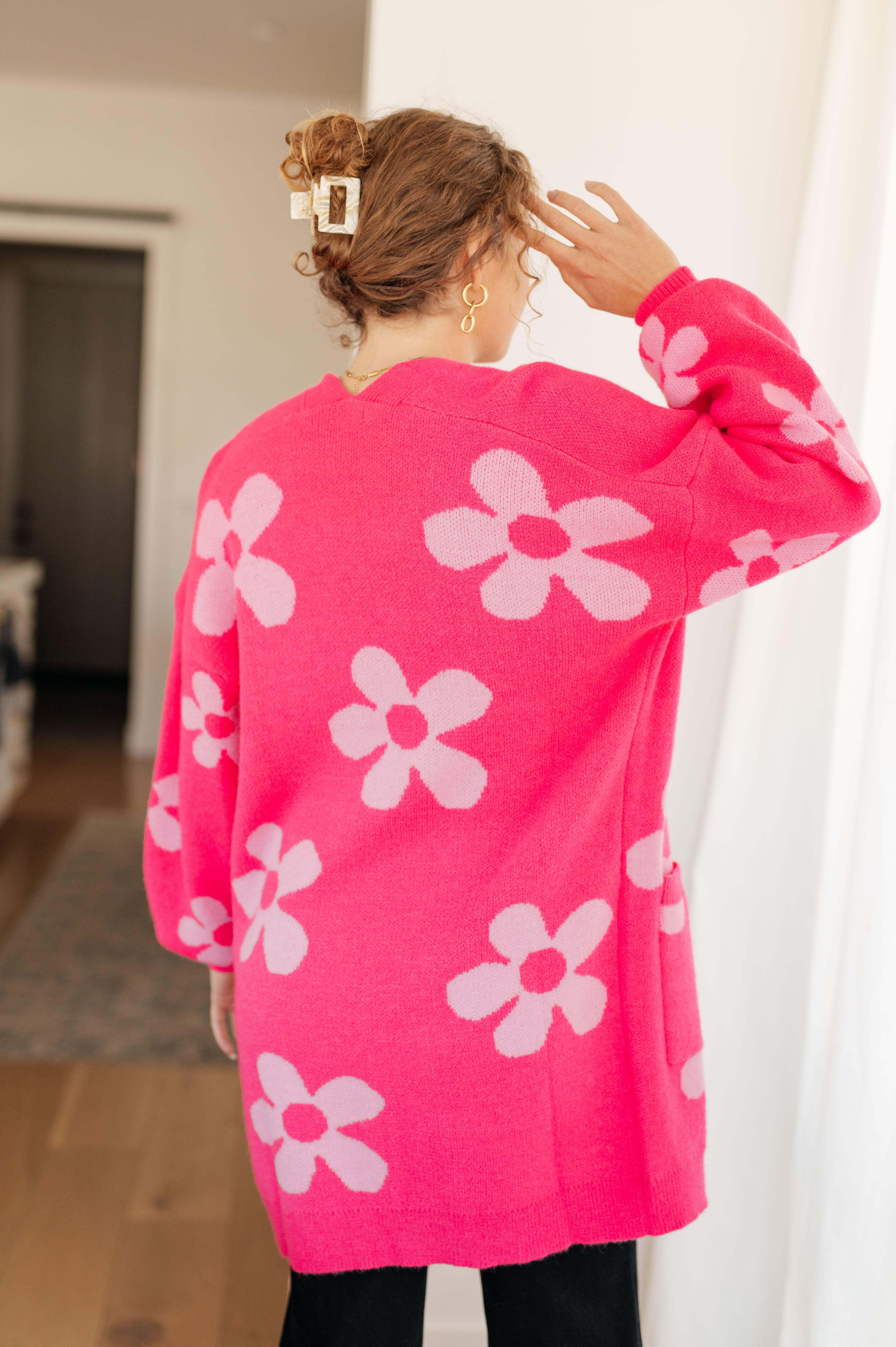 Enough Anyways Floral Cardigan in Pink-Layers-Stay Foxy Boutique, Florissant, Missouri