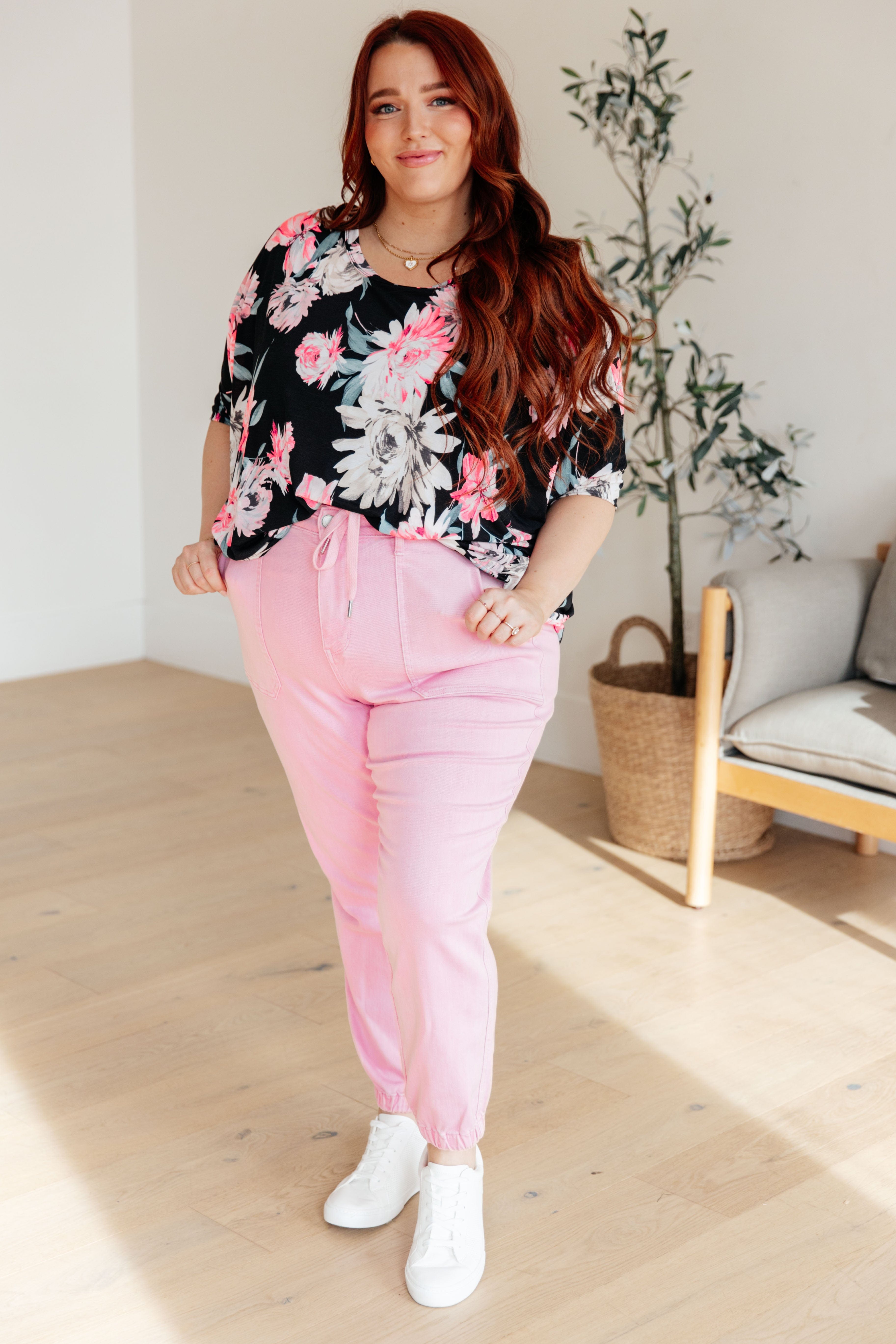 Essential Blouse in Black Floral-Womens-Stay Foxy Boutique, Florissant, Missouri