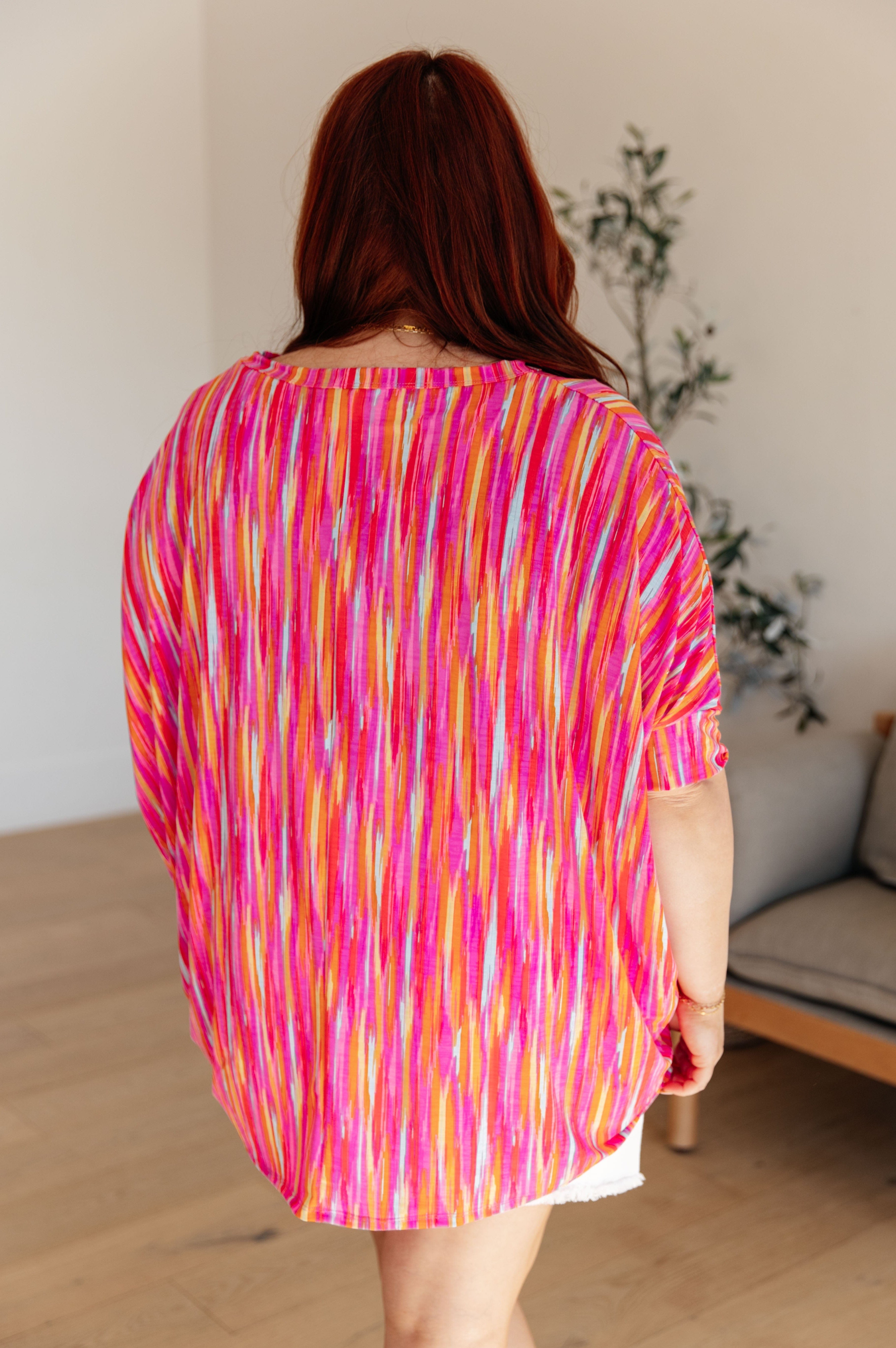 Essential Blouse in Magenta Kaleidoscope-Womens-Stay Foxy Boutique, Florissant, Missouri