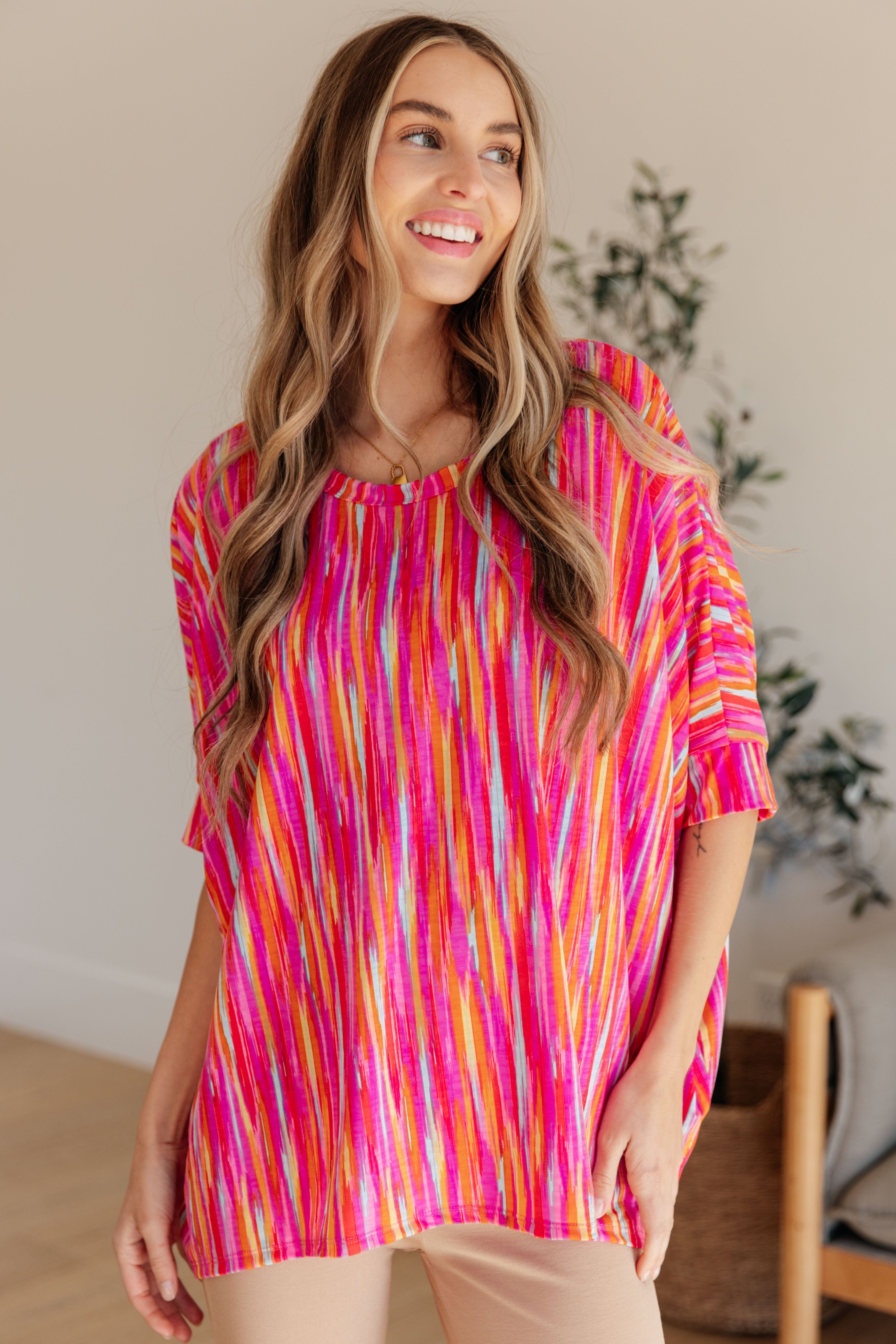 Essential Blouse in Magenta Kaleidoscope-Womens-Stay Foxy Boutique, Florissant, Missouri