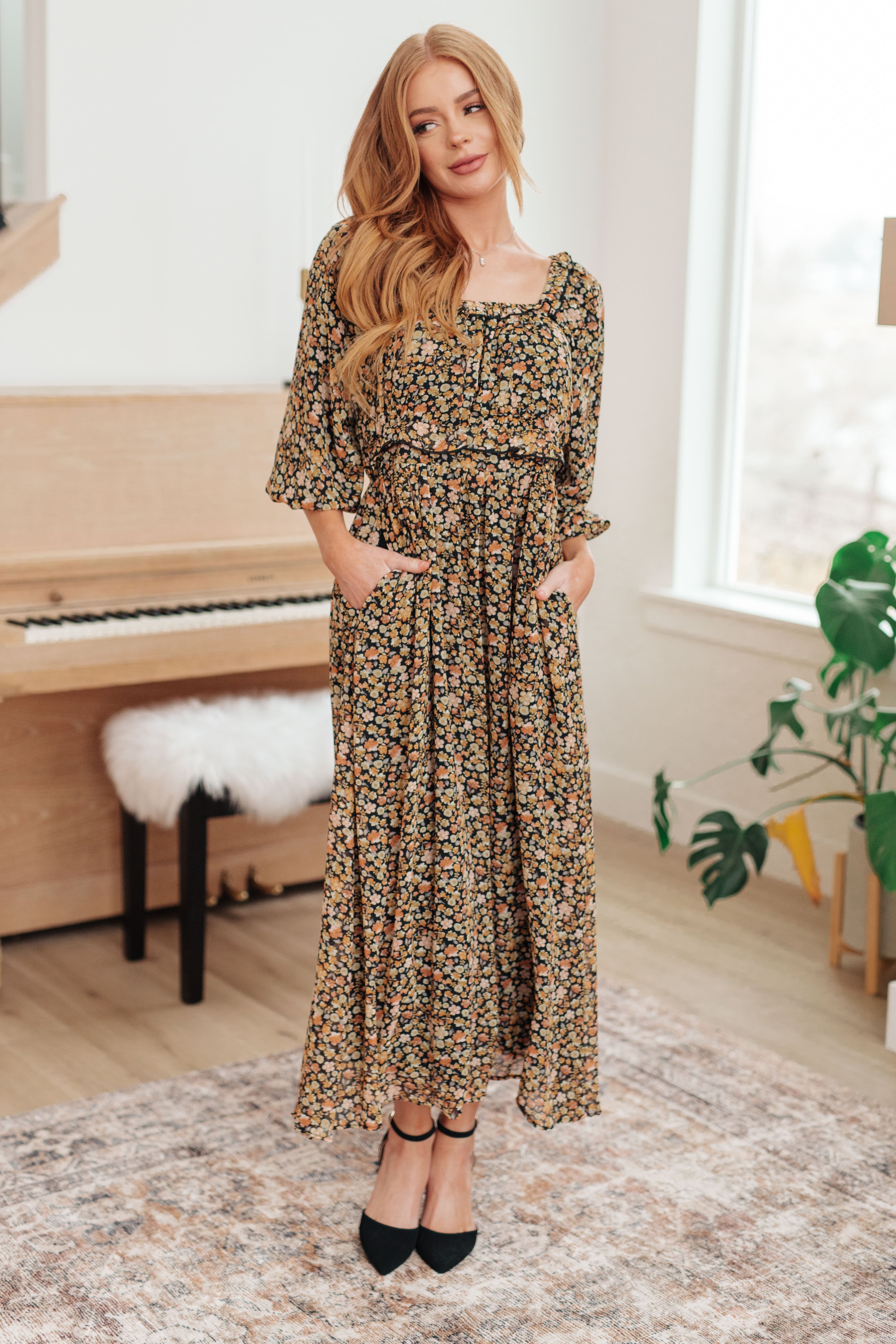 Ever So Briefly Floral Maxi Dress-Dresses-Stay Foxy Boutique, Florissant, Missouri