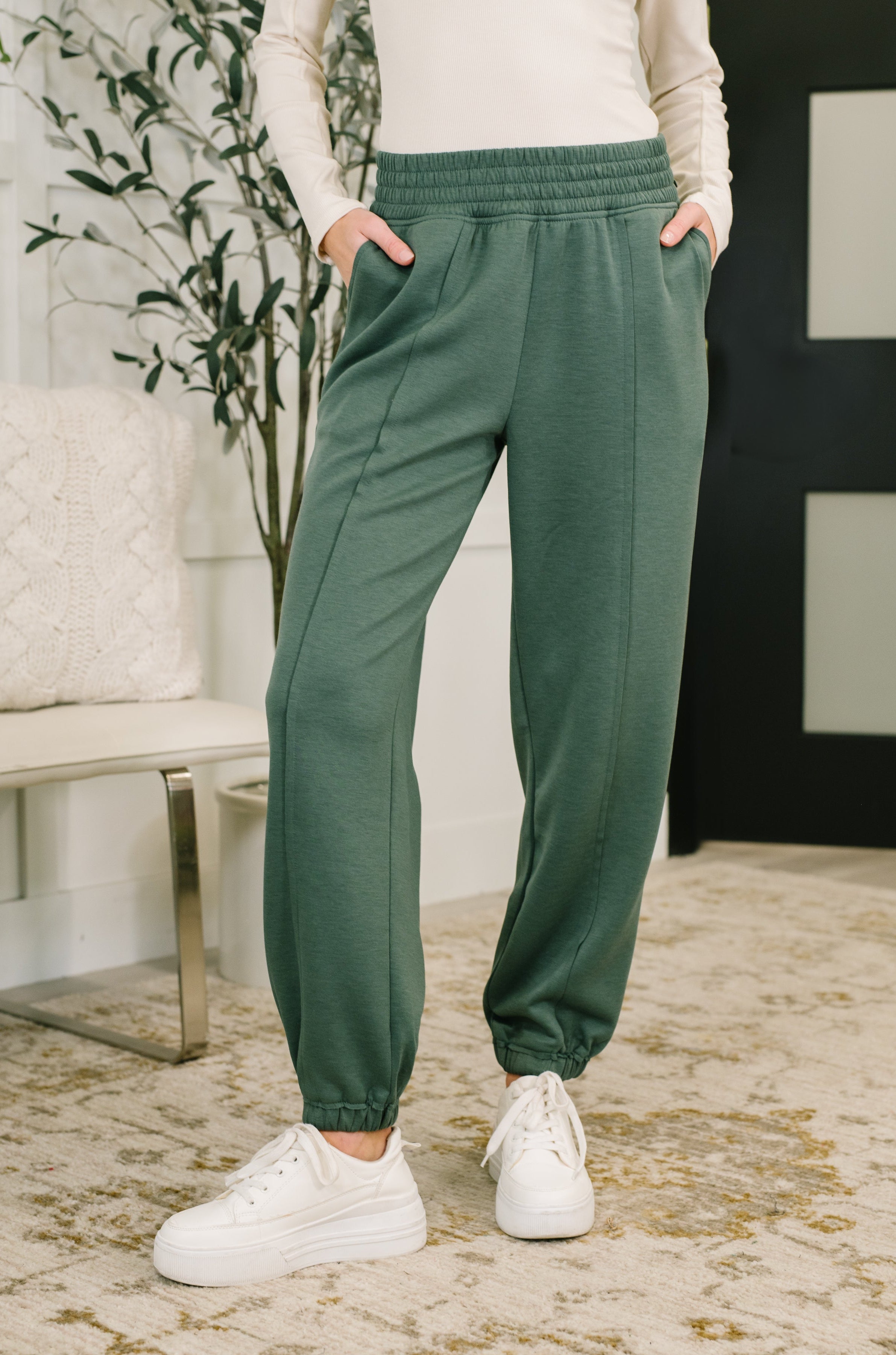 Every Second, Every Hour Jogger Bottoms in Dark Forest-Womens-Stay Foxy Boutique, Florissant, Missouri