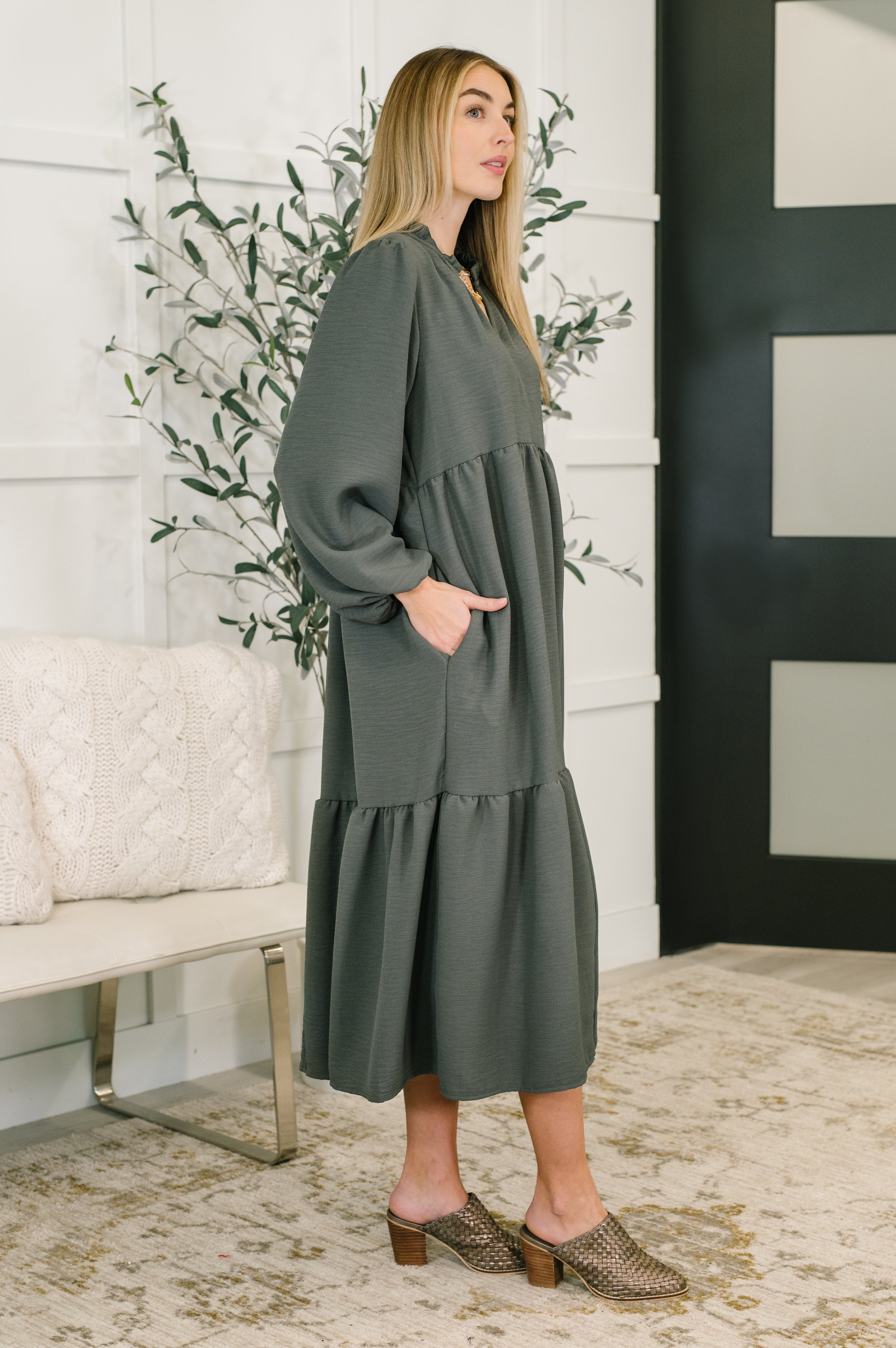 Every Single Touch V-Neck Tiered Dress-Womens-Stay Foxy Boutique, Florissant, Missouri