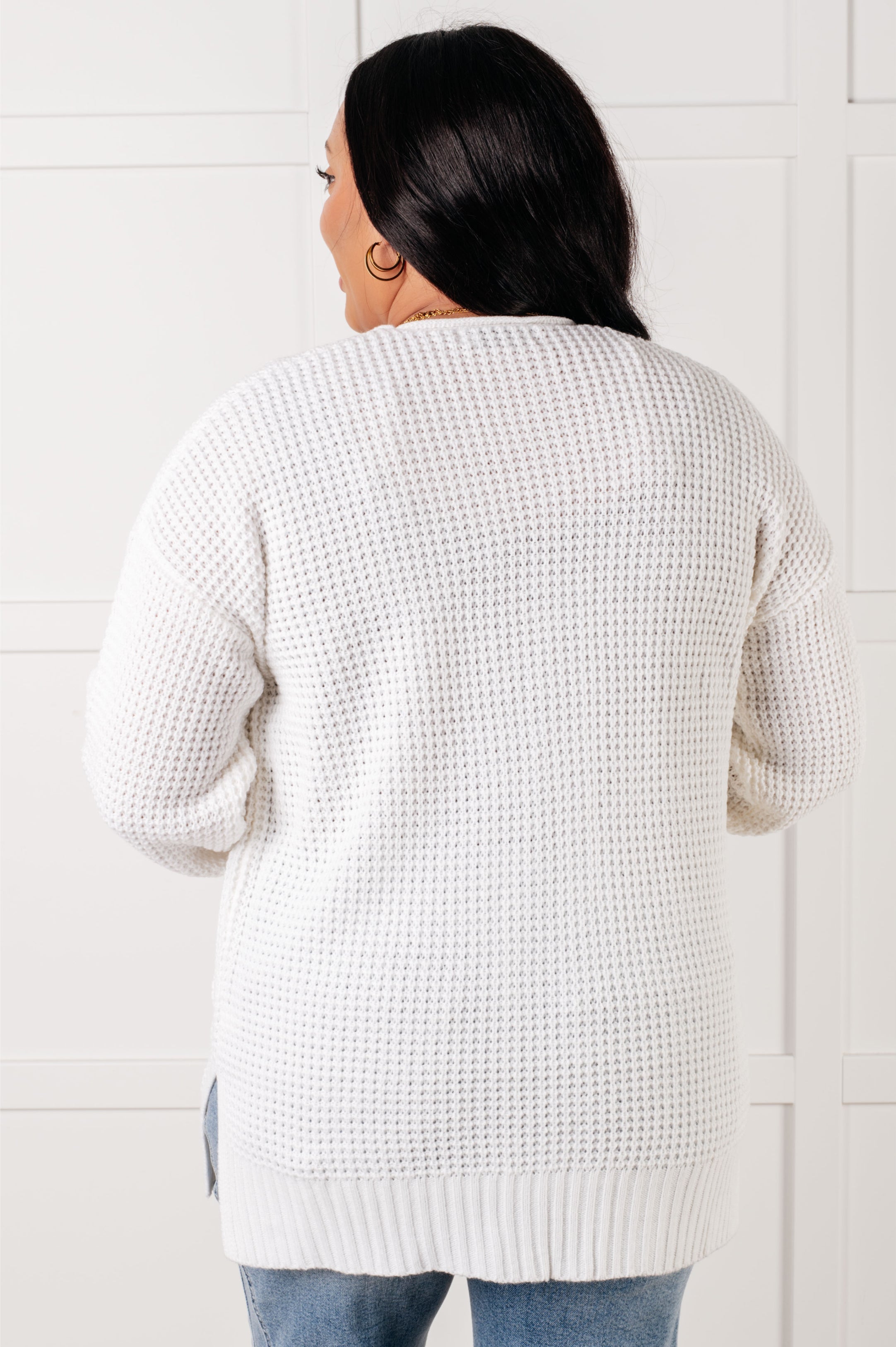Everything Layer Waffle Knit Open Front Cardigan in Ivory-Layers-Stay Foxy Boutique, Florissant, Missouri