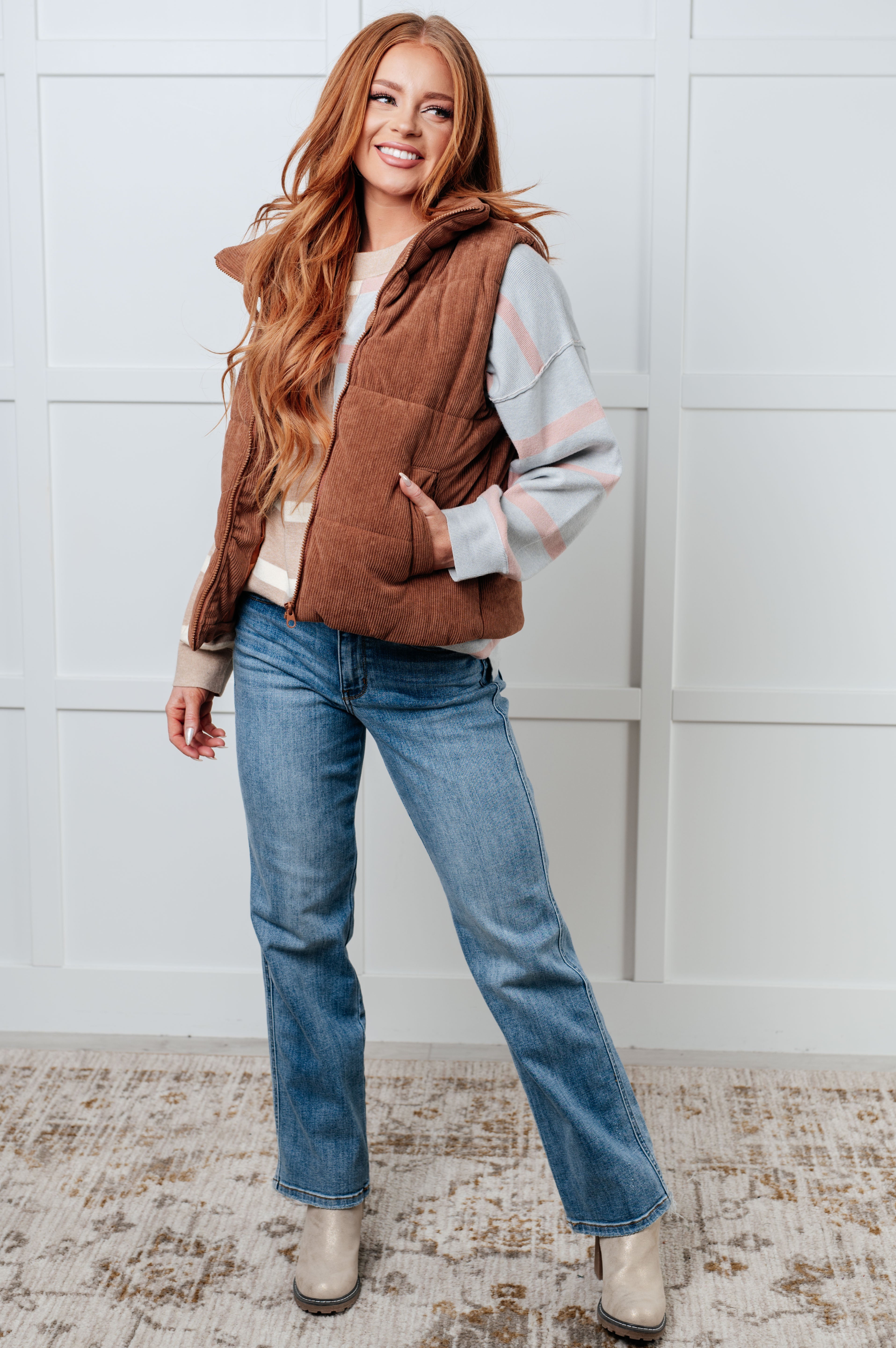 Exceptional Thought Striped Patchwork Sweater-Tops-Stay Foxy Boutique, Florissant, Missouri