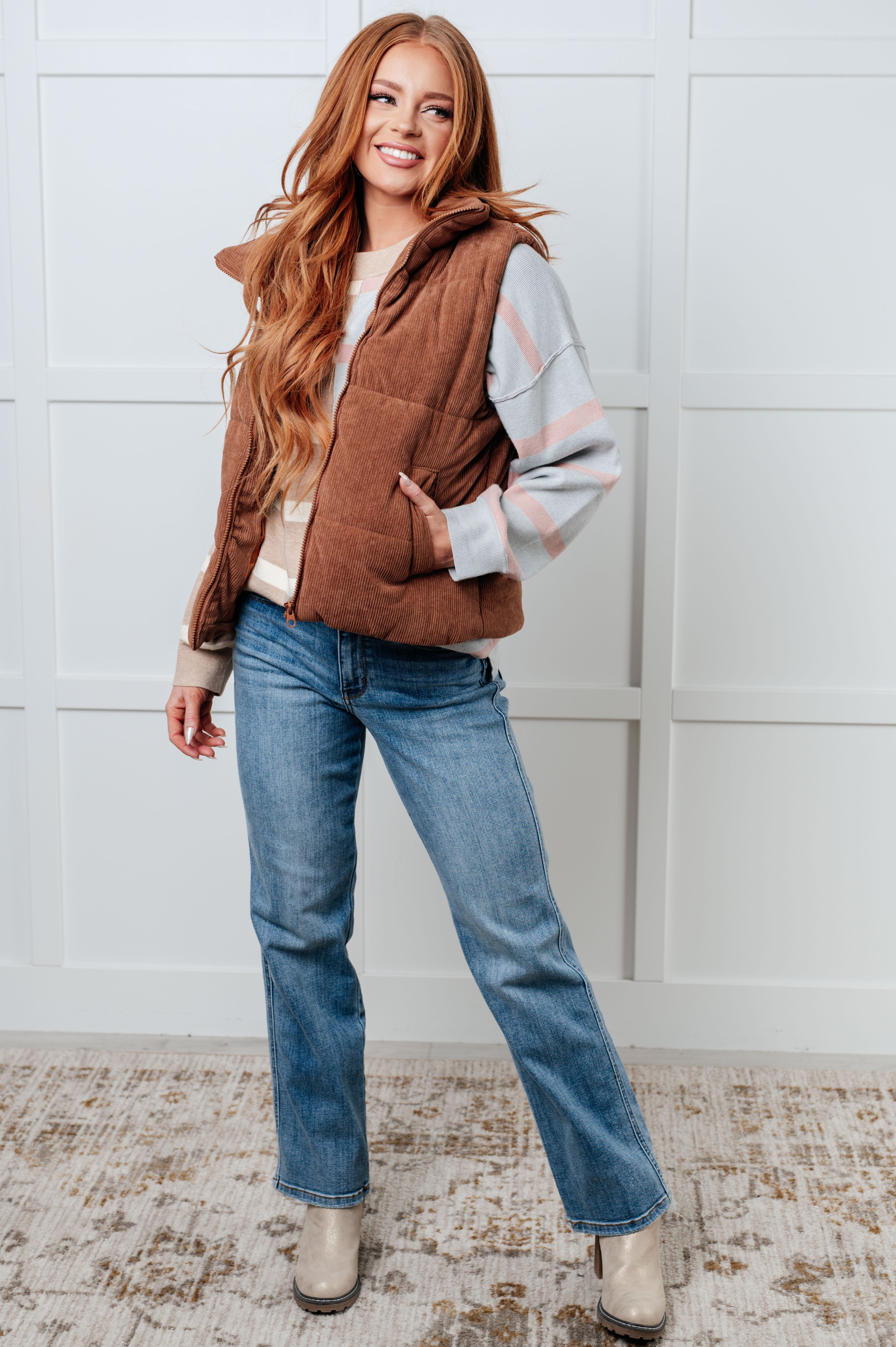 Exceptional Thought Striped Patchwork Sweater-Tops-Stay Foxy Boutique, Florissant, Missouri