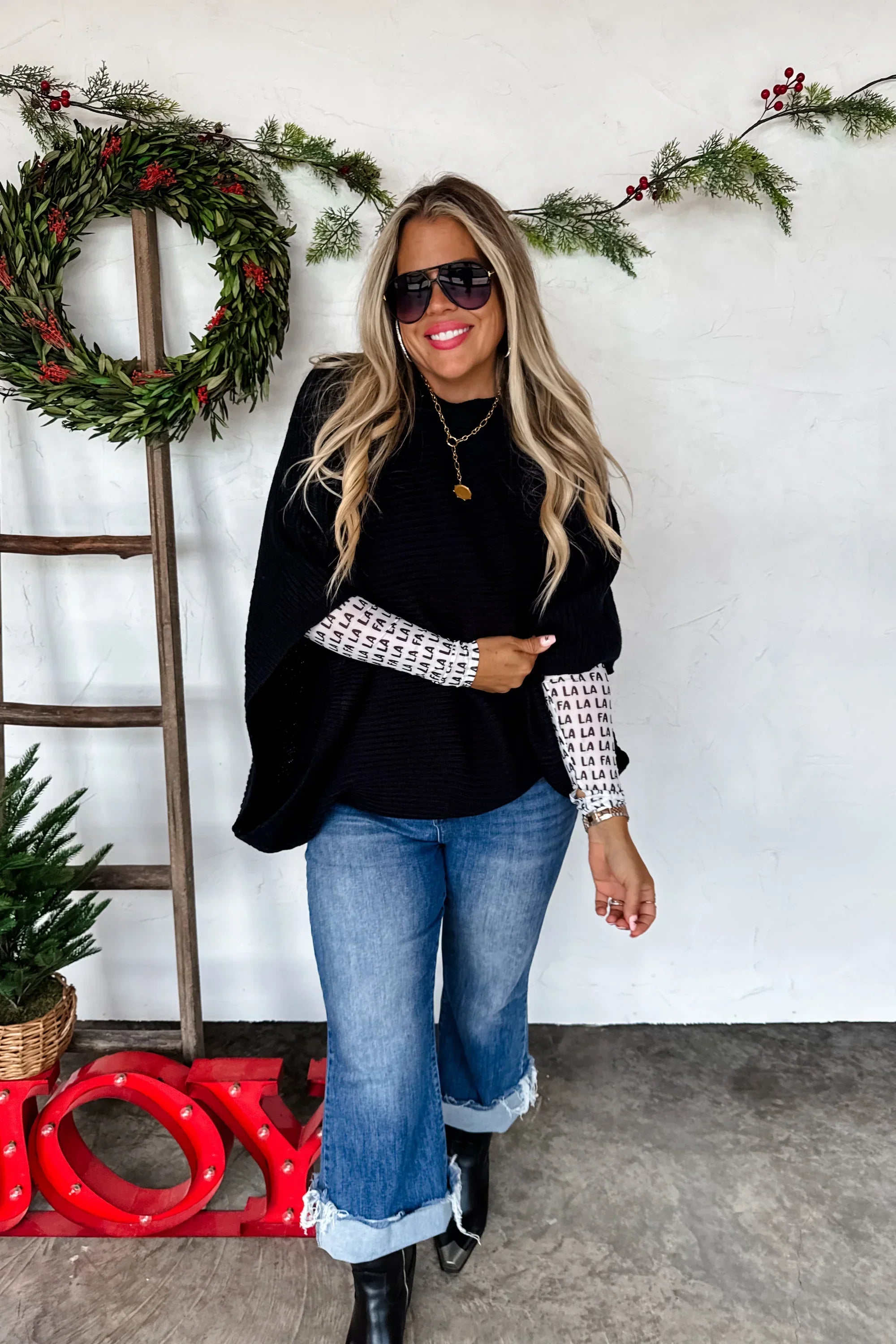 PREORDER: Holiday Meg Pullover Poncho-Womens-Stay Foxy Boutique, Florissant, Missouri