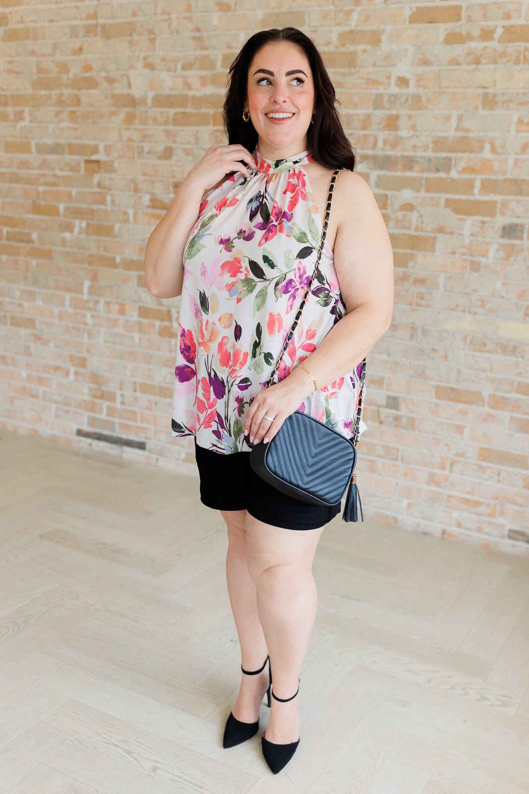 Feeling Lovely Floral Halter Blouse-Tops-Stay Foxy Boutique, Florissant, Missouri