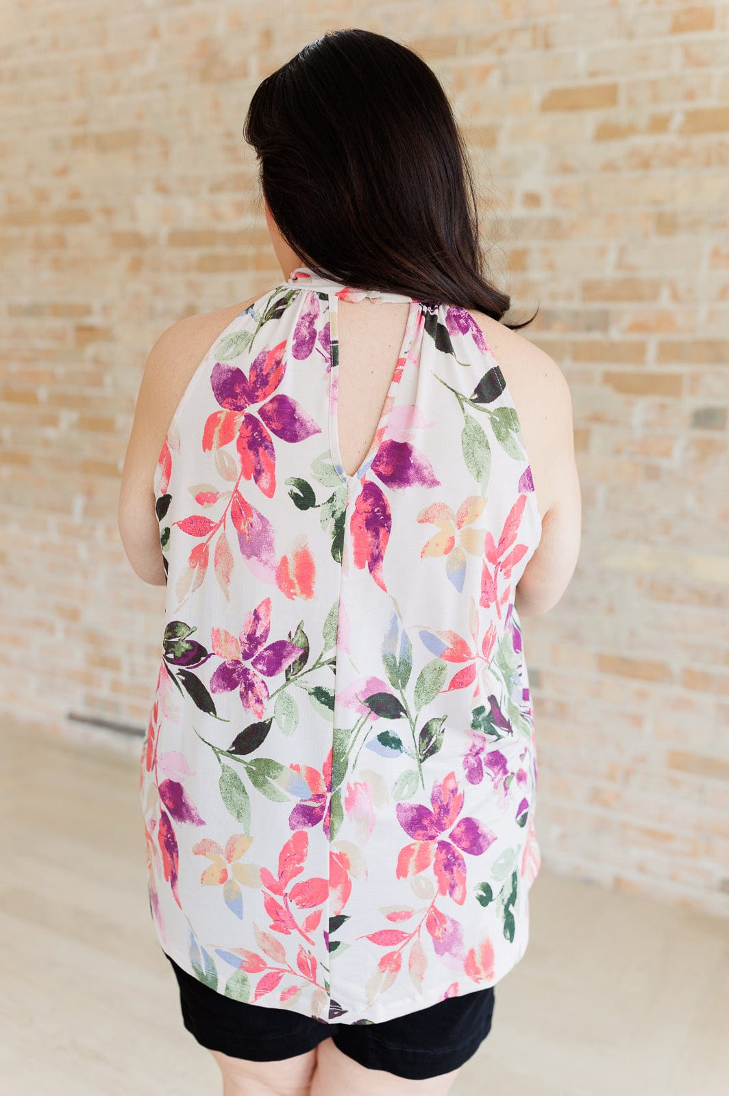 Feeling Lovely Floral Halter Blouse-Tops-Stay Foxy Boutique, Florissant, Missouri
