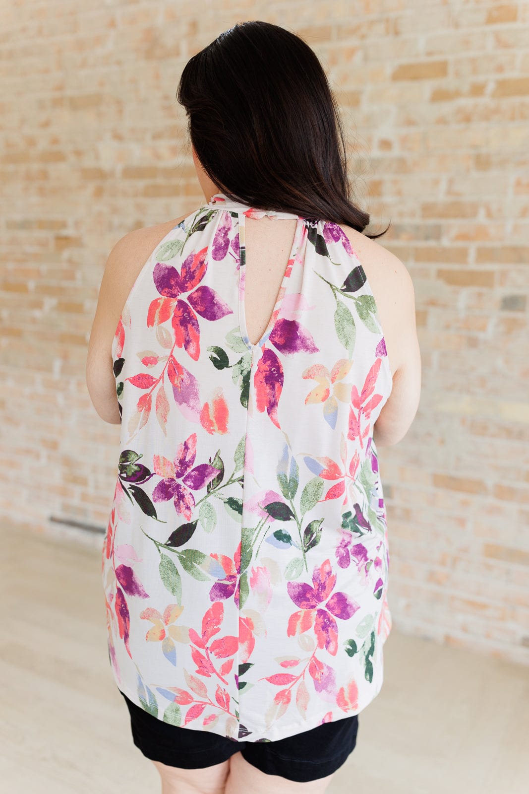 Feeling Lovely Floral Halter Blouse-Tops-Stay Foxy Boutique, Florissant, Missouri