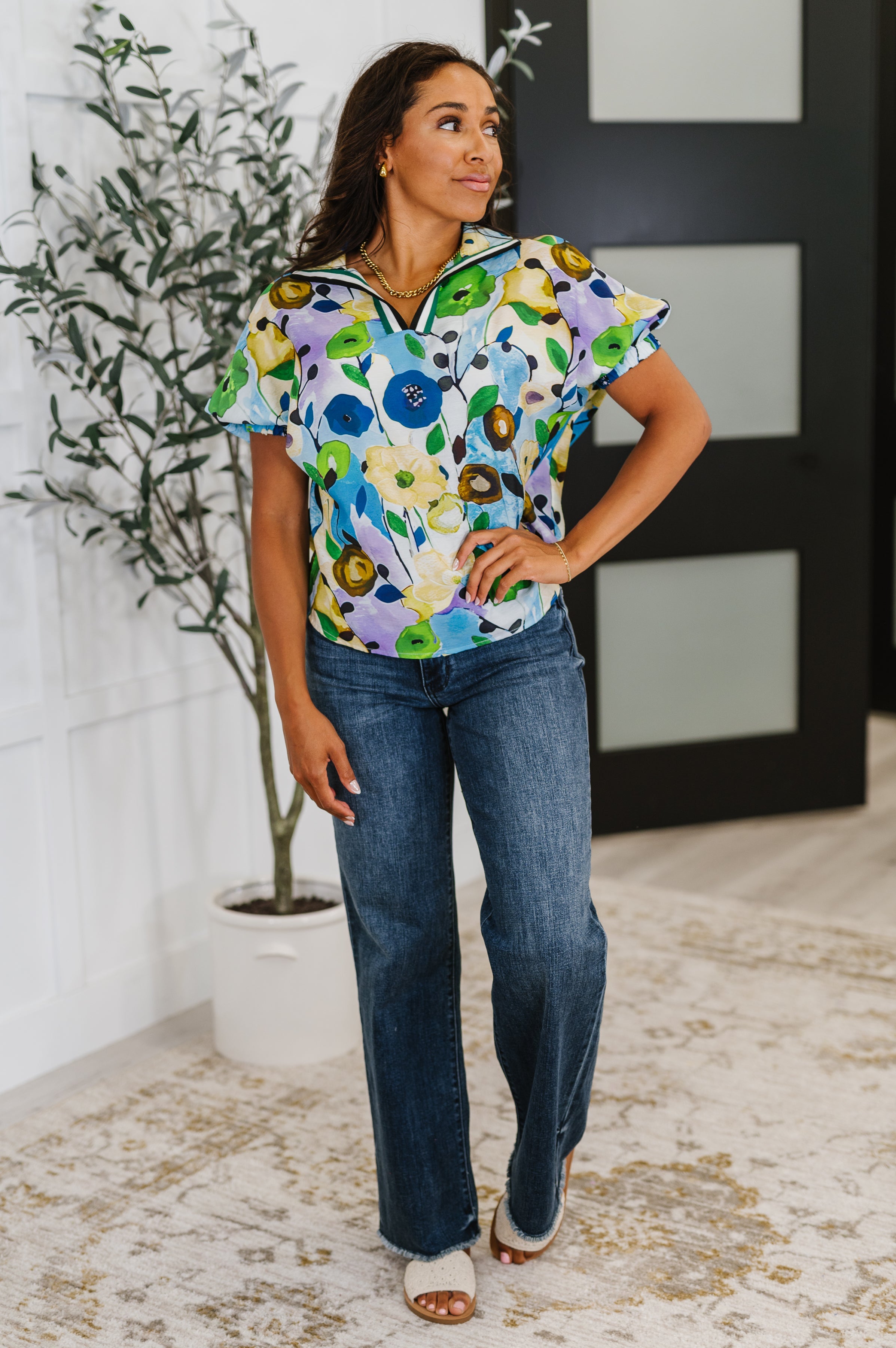Fielding Questions Floral Top-Womens-Stay Foxy Boutique, Florissant, Missouri