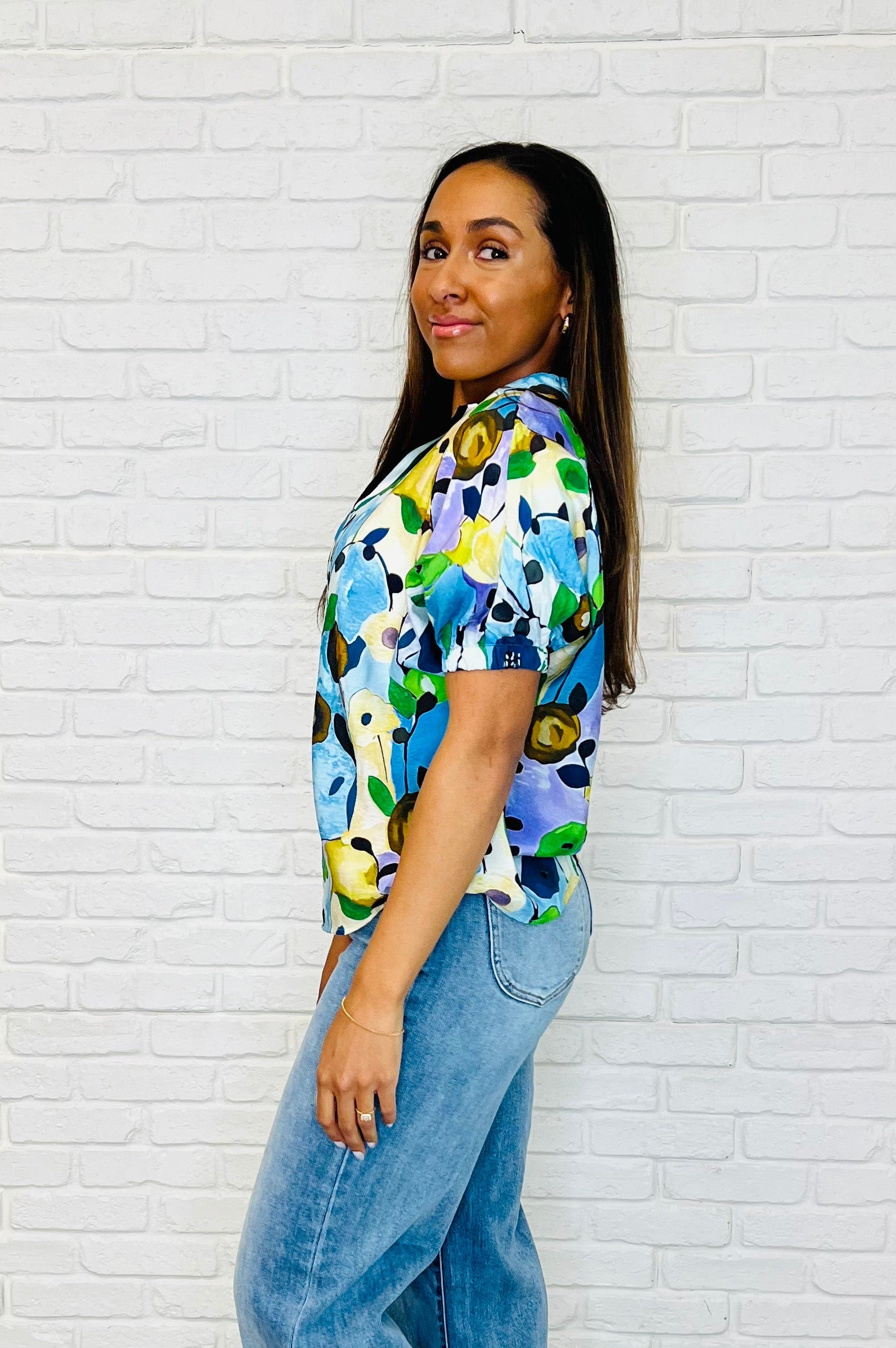 Fielding Questions Floral Top-Womens-Stay Foxy Boutique, Florissant, Missouri