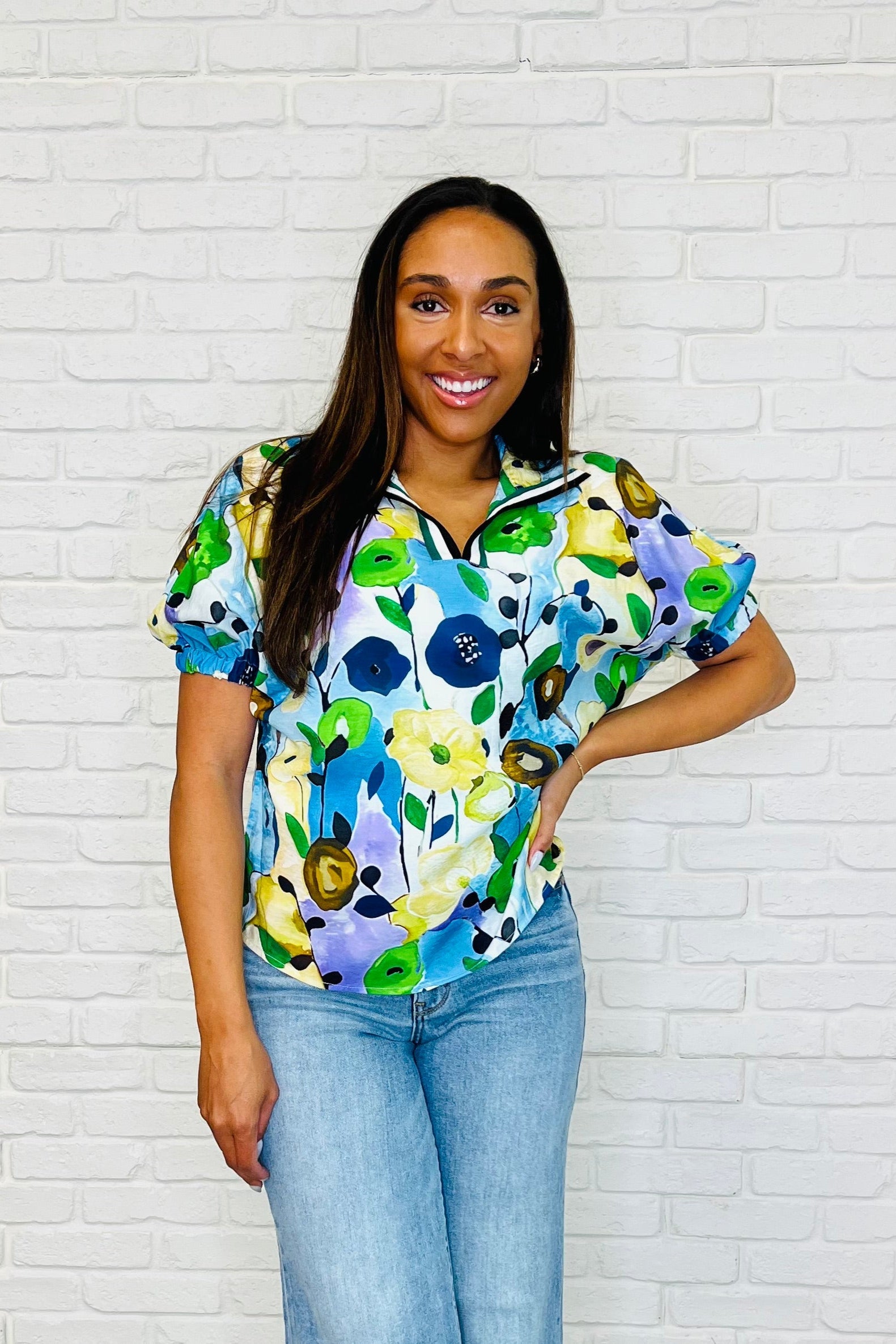 Fielding Questions Floral Top-Womens-Stay Foxy Boutique, Florissant, Missouri