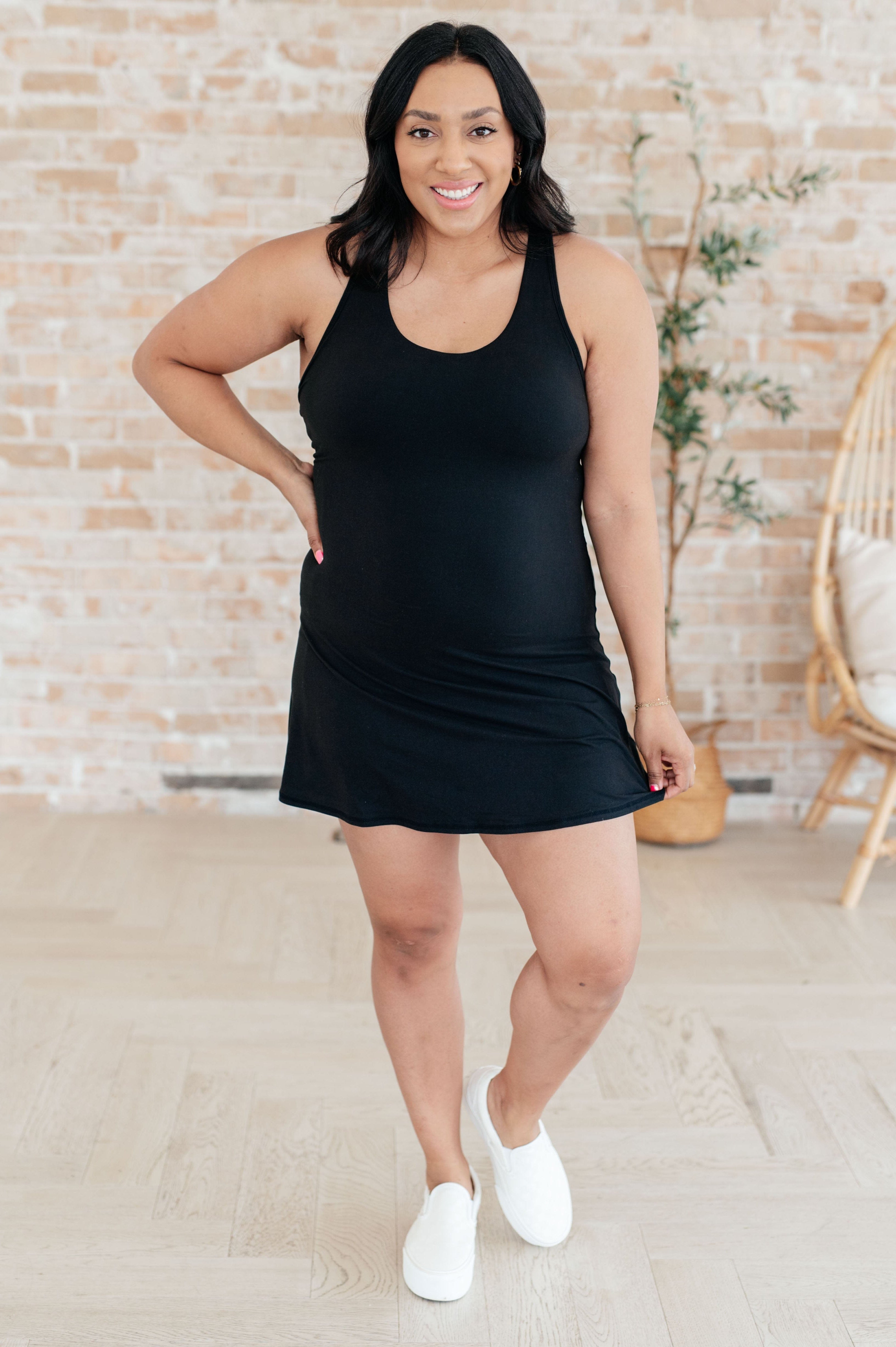 First Serve Dress in Black-Athleisure-Stay Foxy Boutique, Florissant, Missouri