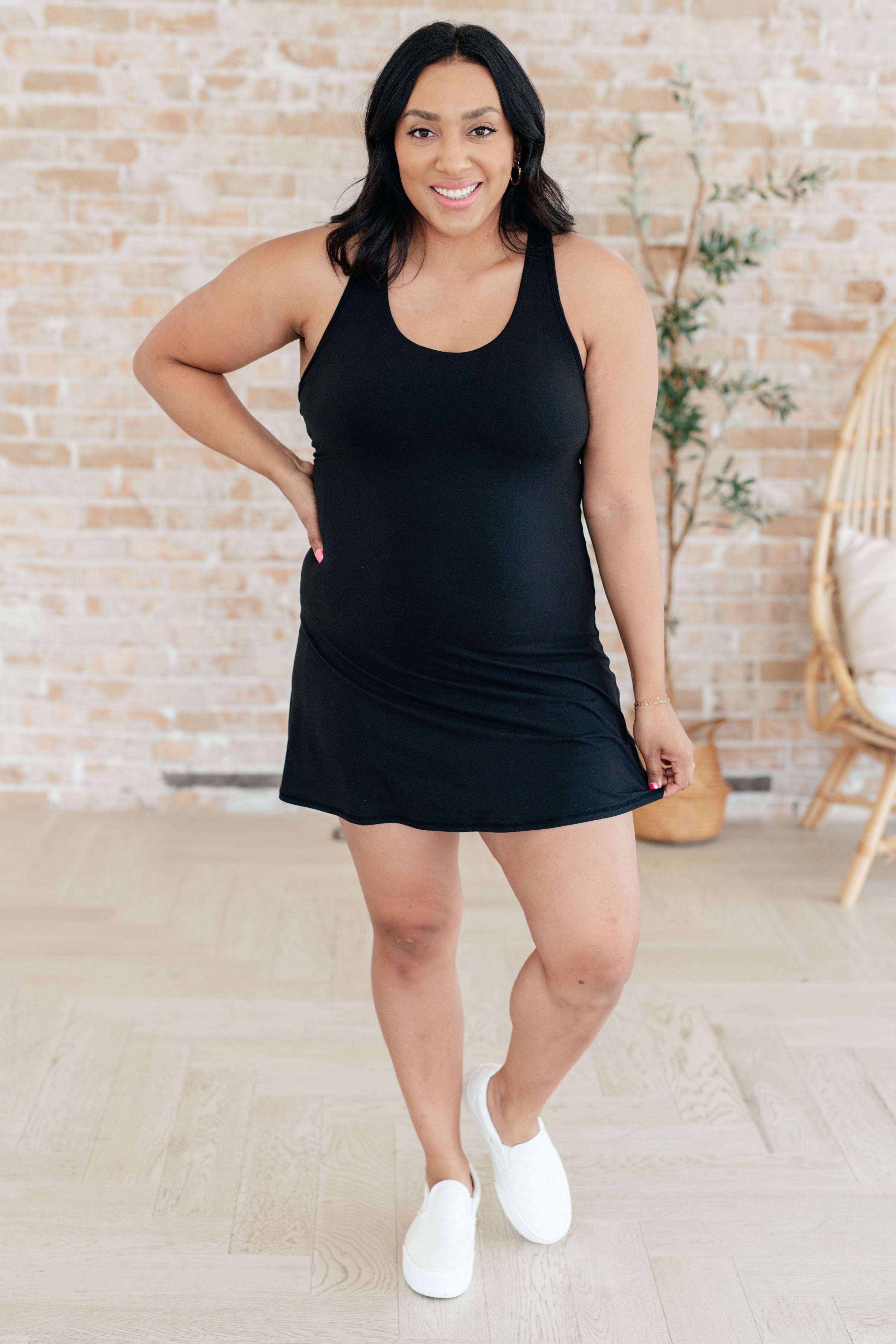 First Serve Dress in Black-Athleisure-Stay Foxy Boutique, Florissant, Missouri