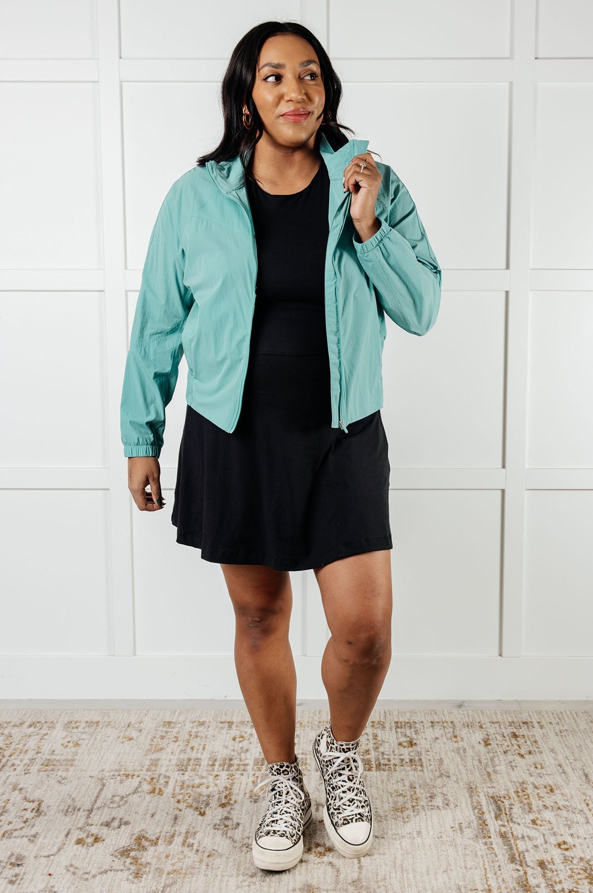 Fit Happens Nylon Tennis Jacket in Tidal Wave-Layers-Stay Foxy Boutique, Florissant, Missouri