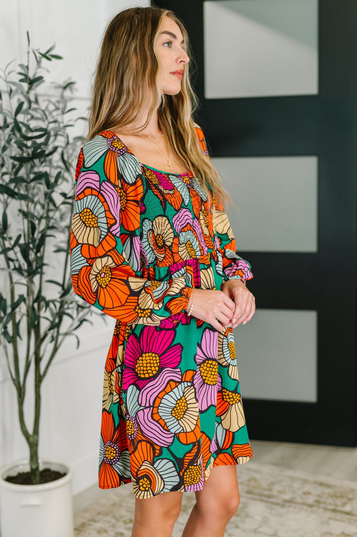 Floral Affairs Scoop Neck Dress-Womens-Stay Foxy Boutique, Florissant, Missouri
