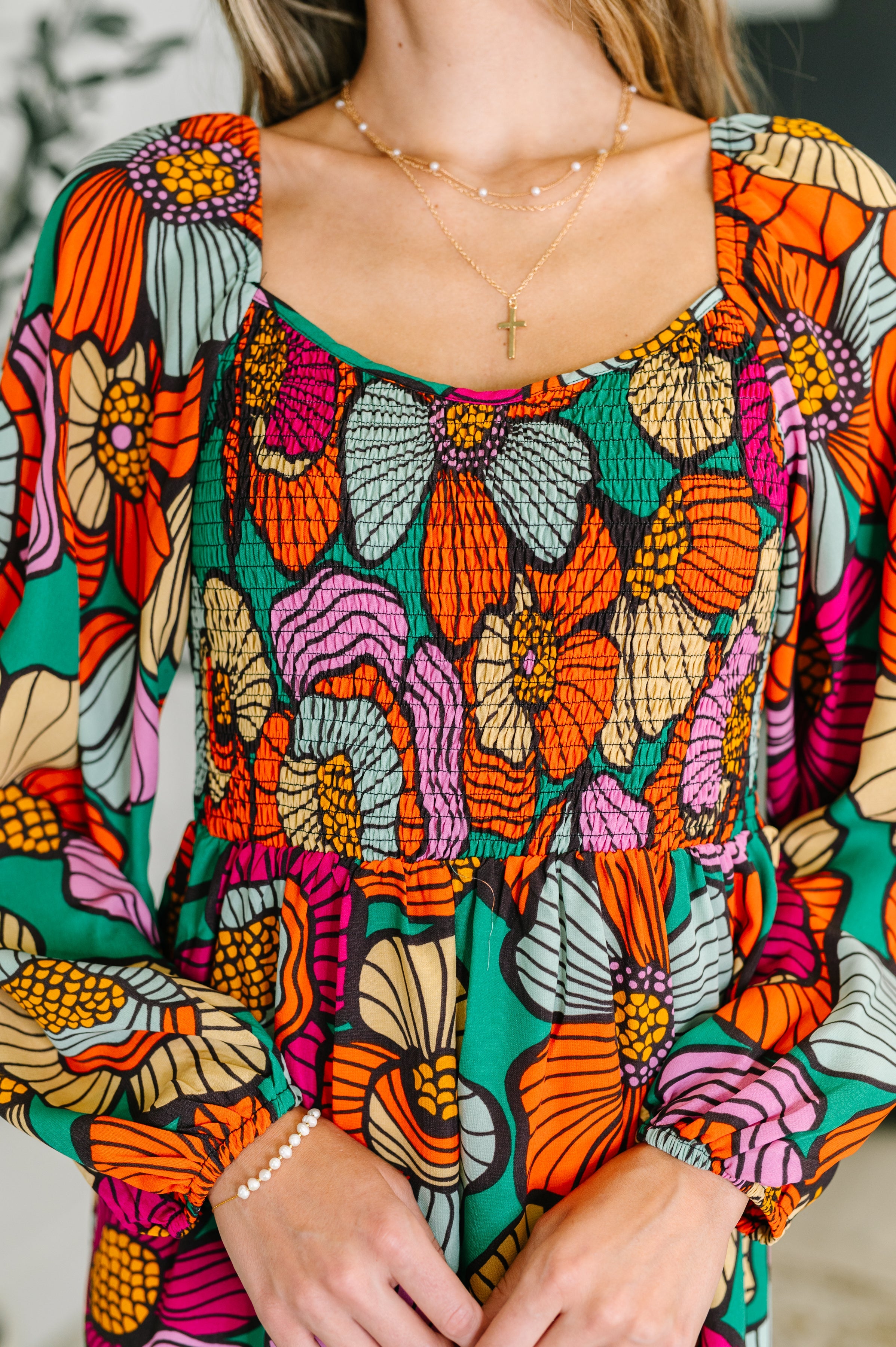 Floral Affairs Scoop Neck Dress-Womens-Stay Foxy Boutique, Florissant, Missouri