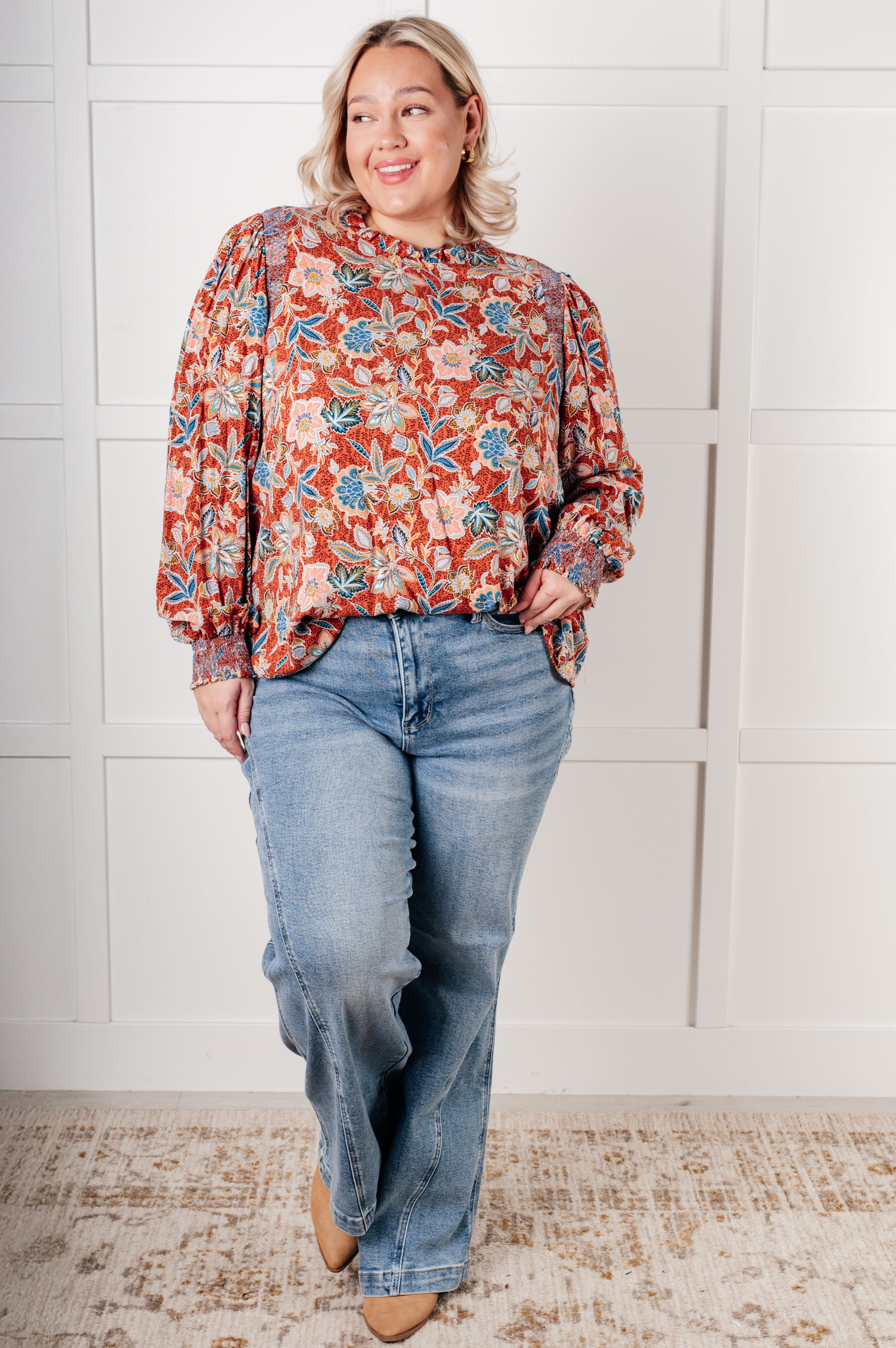 Floral Delight Blouse-Blouses-Stay Foxy Boutique, Florissant, Missouri