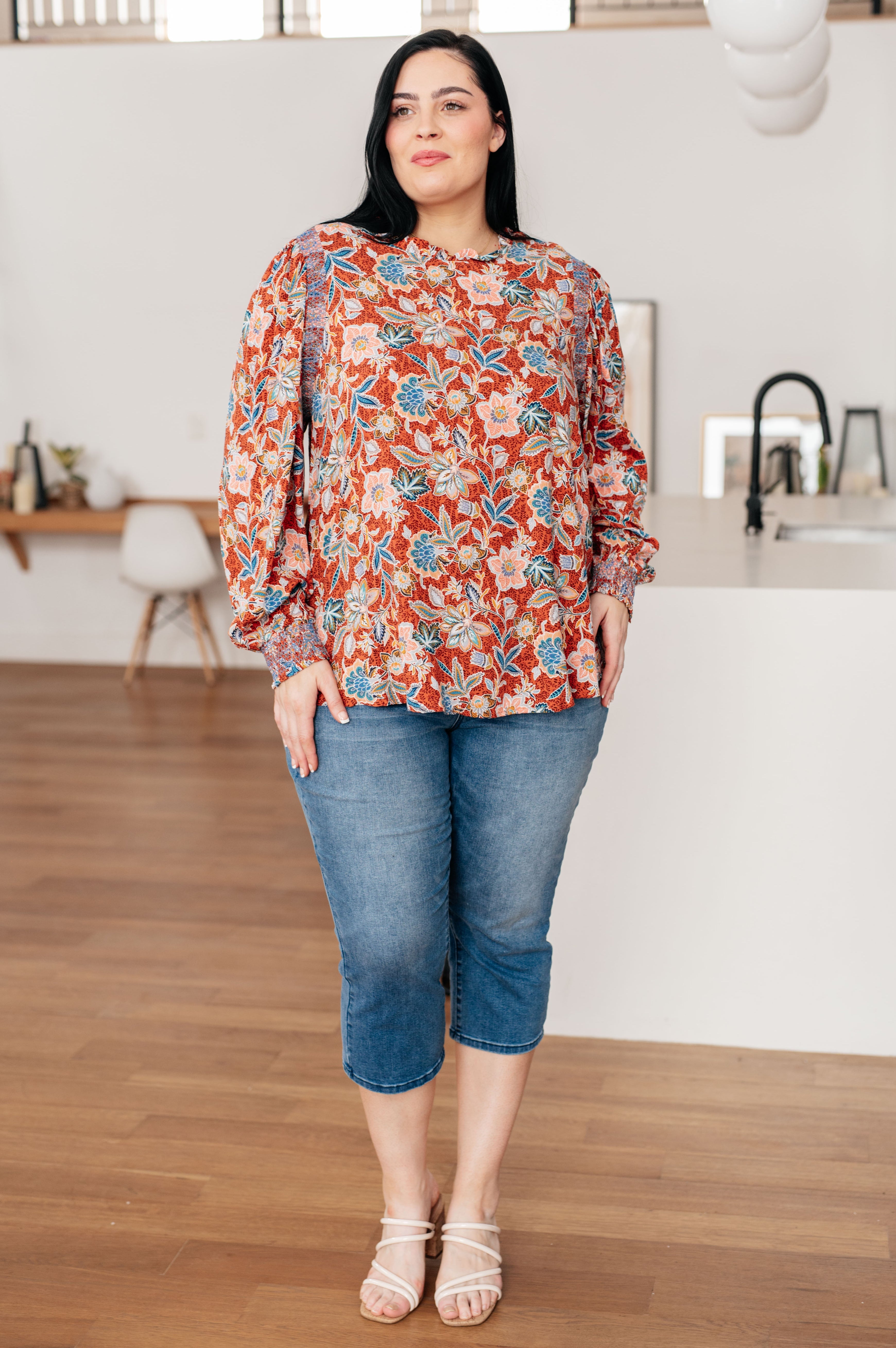 Floral Delight Blouse-Blouses-Stay Foxy Boutique, Florissant, Missouri