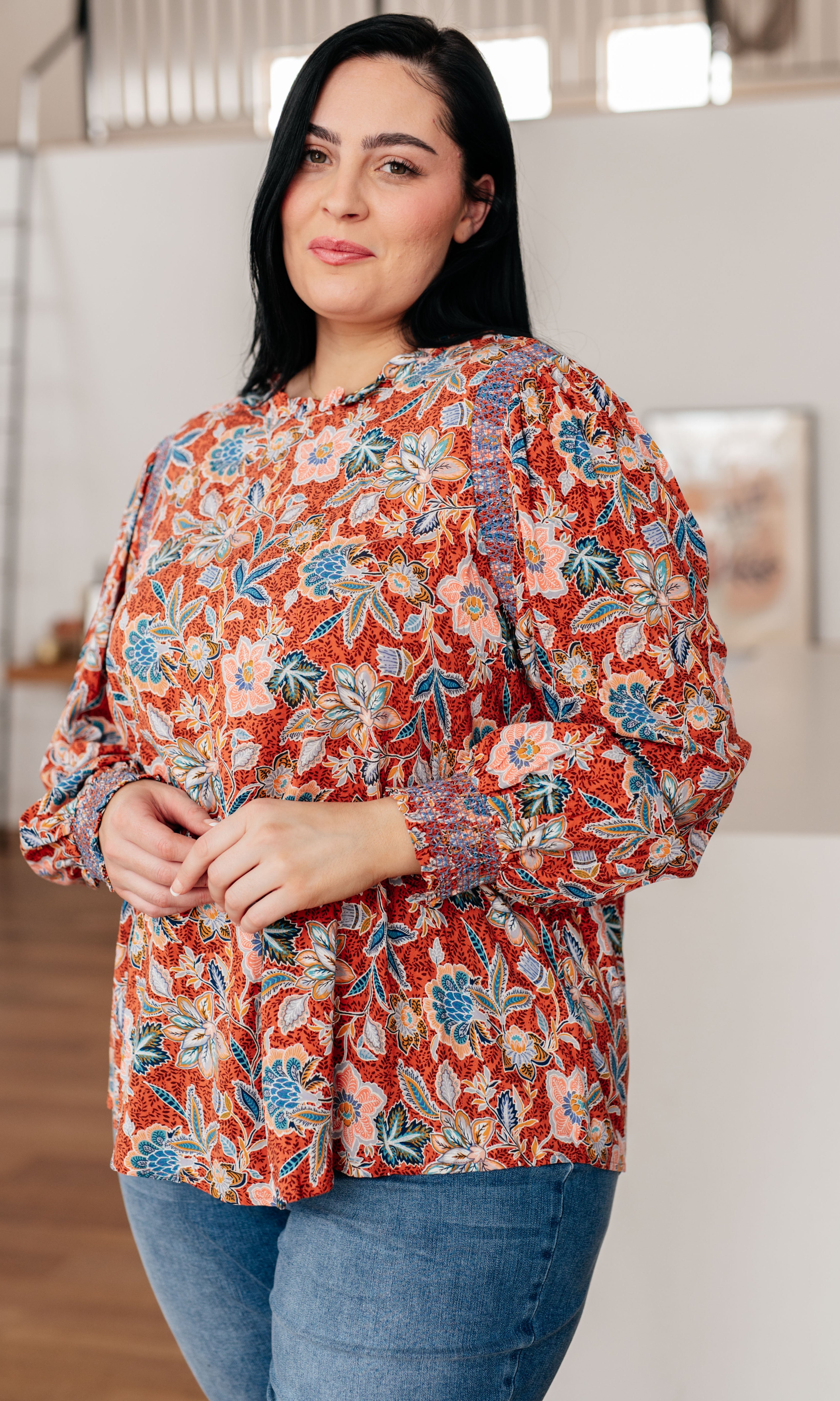 Floral Delight Blouse-Blouses-Stay Foxy Boutique, Florissant, Missouri