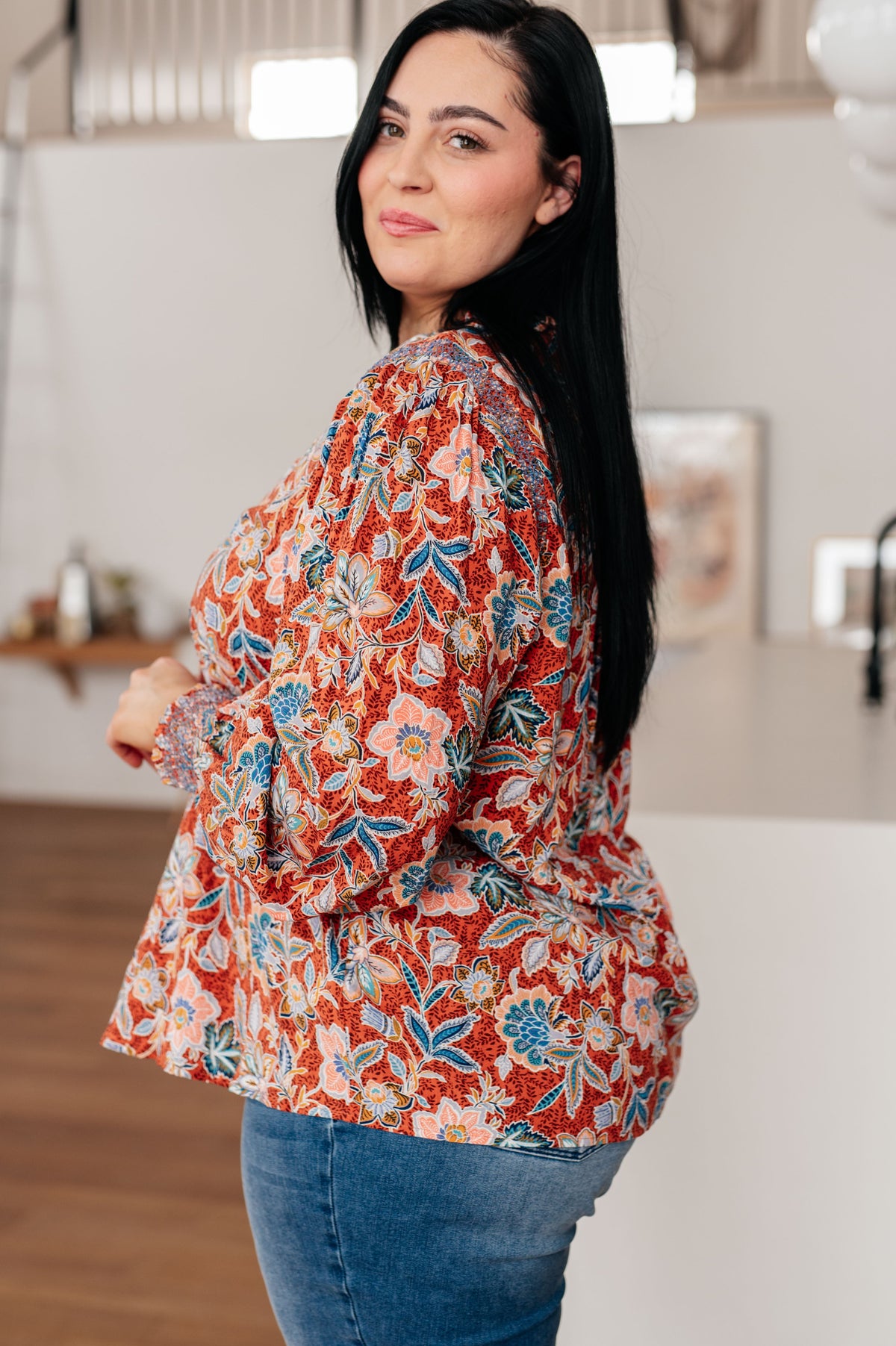 Floral Delight Blouse-Blouses-Stay Foxy Boutique, Florissant, Missouri