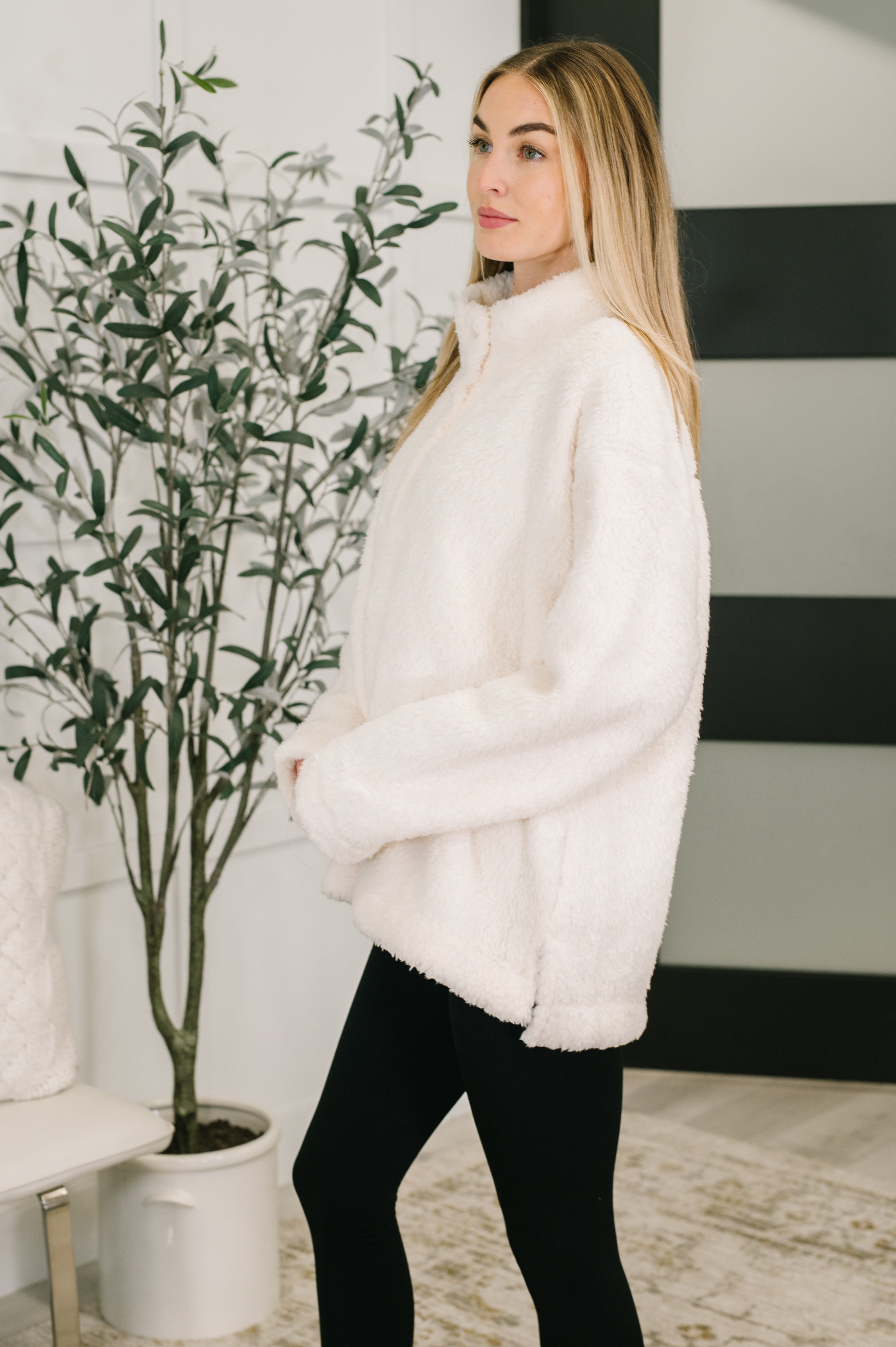 Fluffy Flurry Snap Button Pullover-Womens-Stay Foxy Boutique, Florissant, Missouri