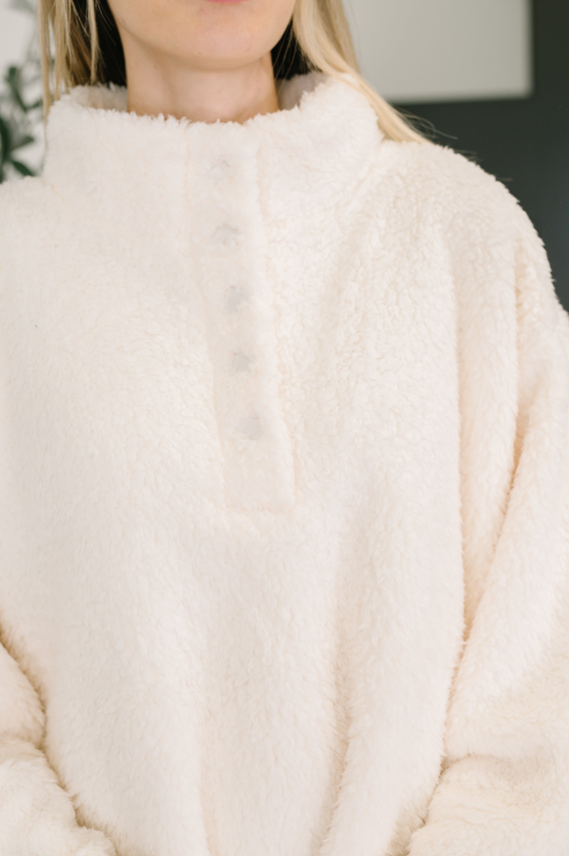 Fluffy Flurry Snap Button Pullover-Womens-Stay Foxy Boutique, Florissant, Missouri