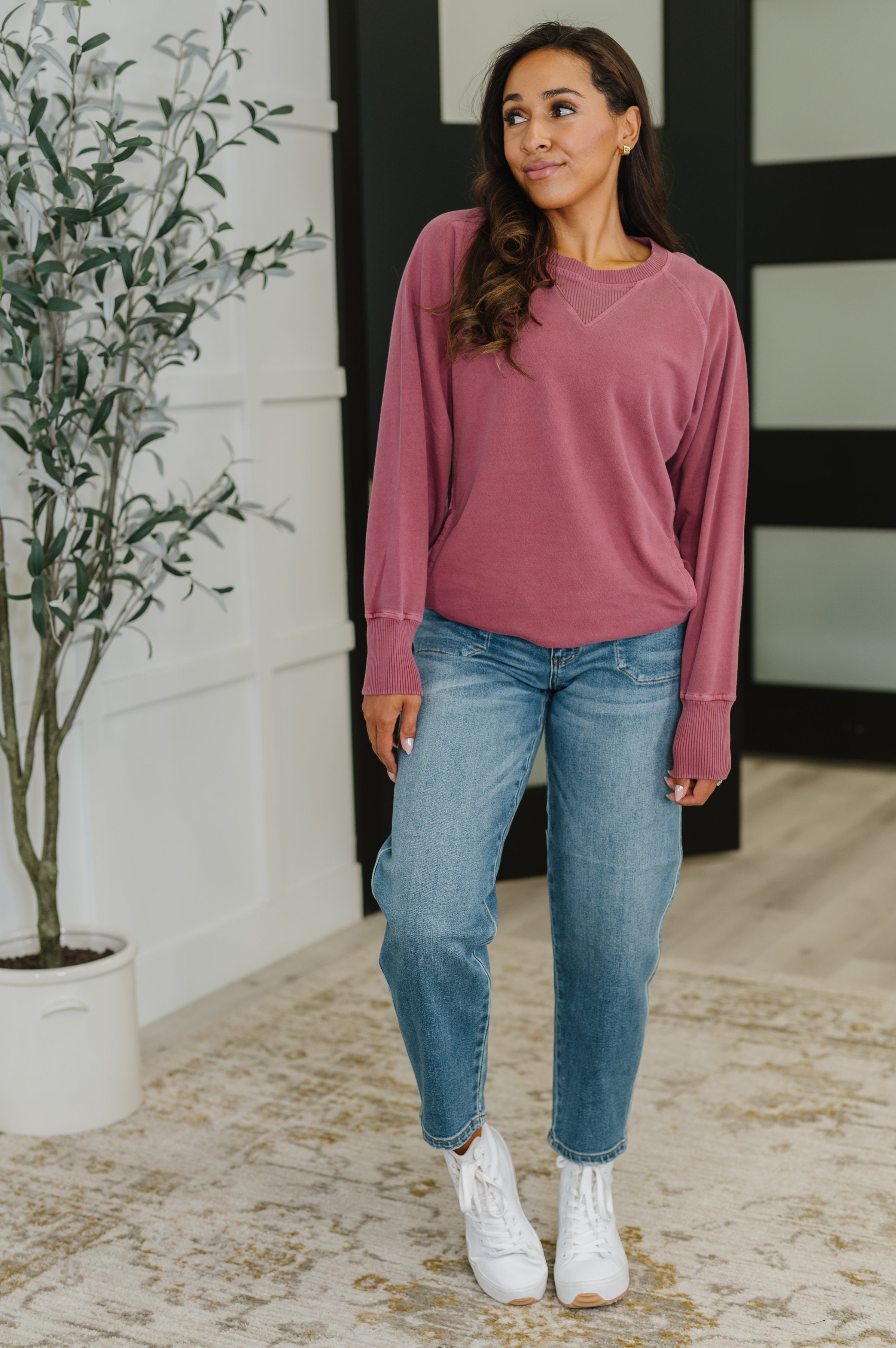 For the Experience Relaxed Pullover in Cabernet-Womens-Stay Foxy Boutique, Florissant, Missouri
