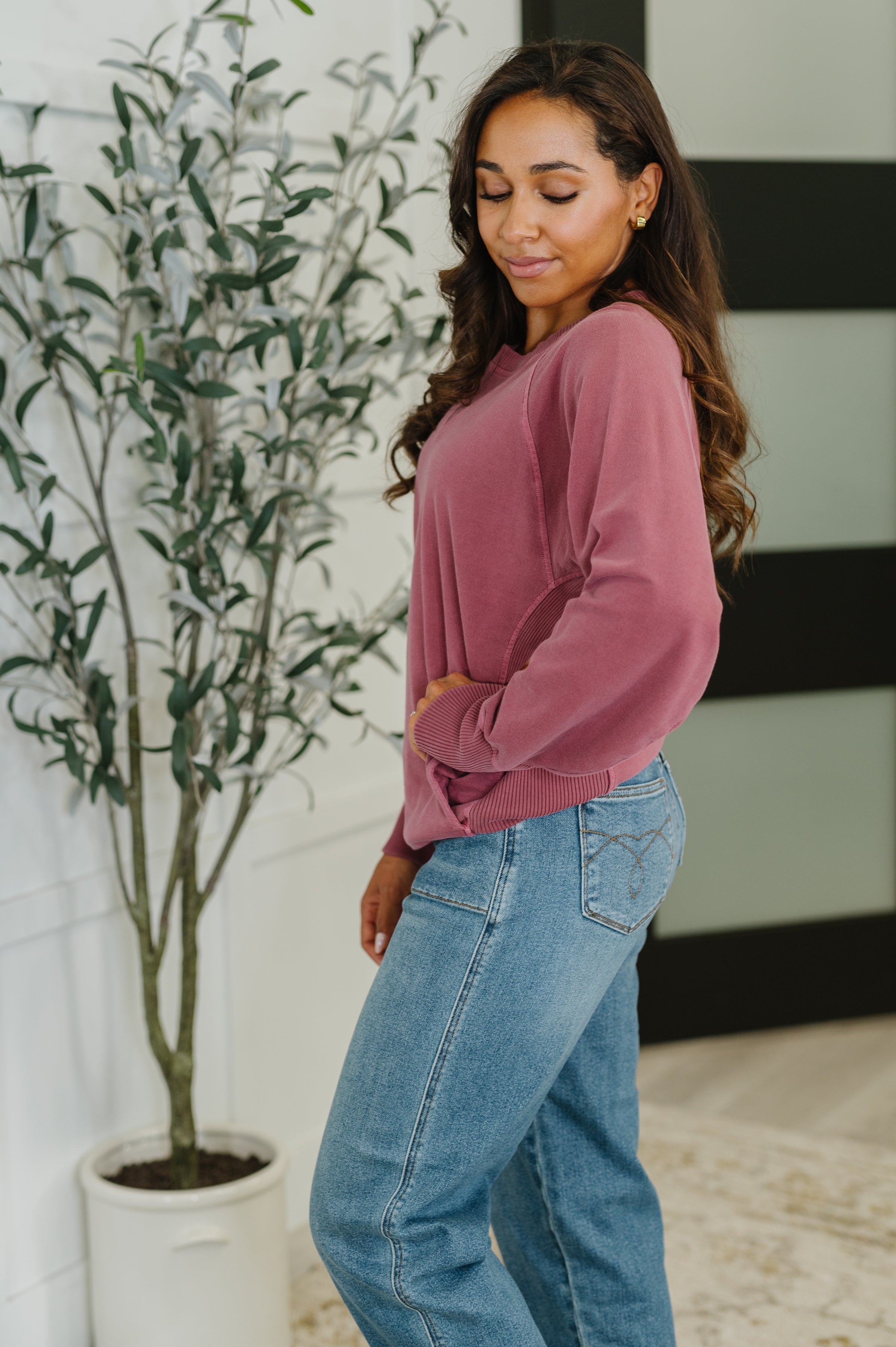 For the Experience Relaxed Pullover in Cabernet-Womens-Stay Foxy Boutique, Florissant, Missouri