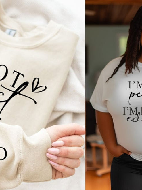 Not Perfect Graphic T (Image on arm if you choose long sleeve)-Graphic T-Stay Foxy Boutique, Florissant, Missouri