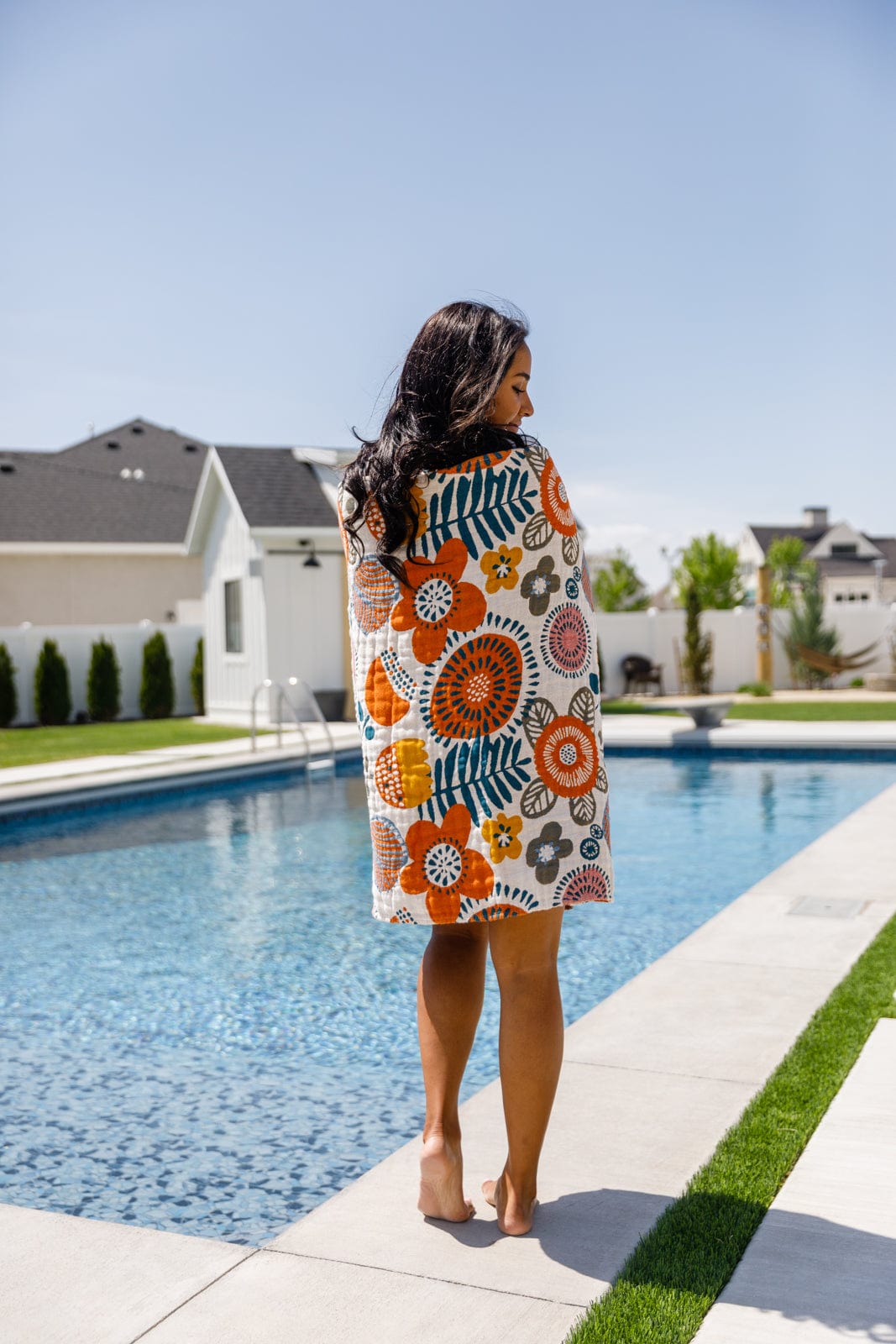 Luxury Beach Towel in Bright Retro Floral-Home & Decor-Stay Foxy Boutique, Florissant, Missouri