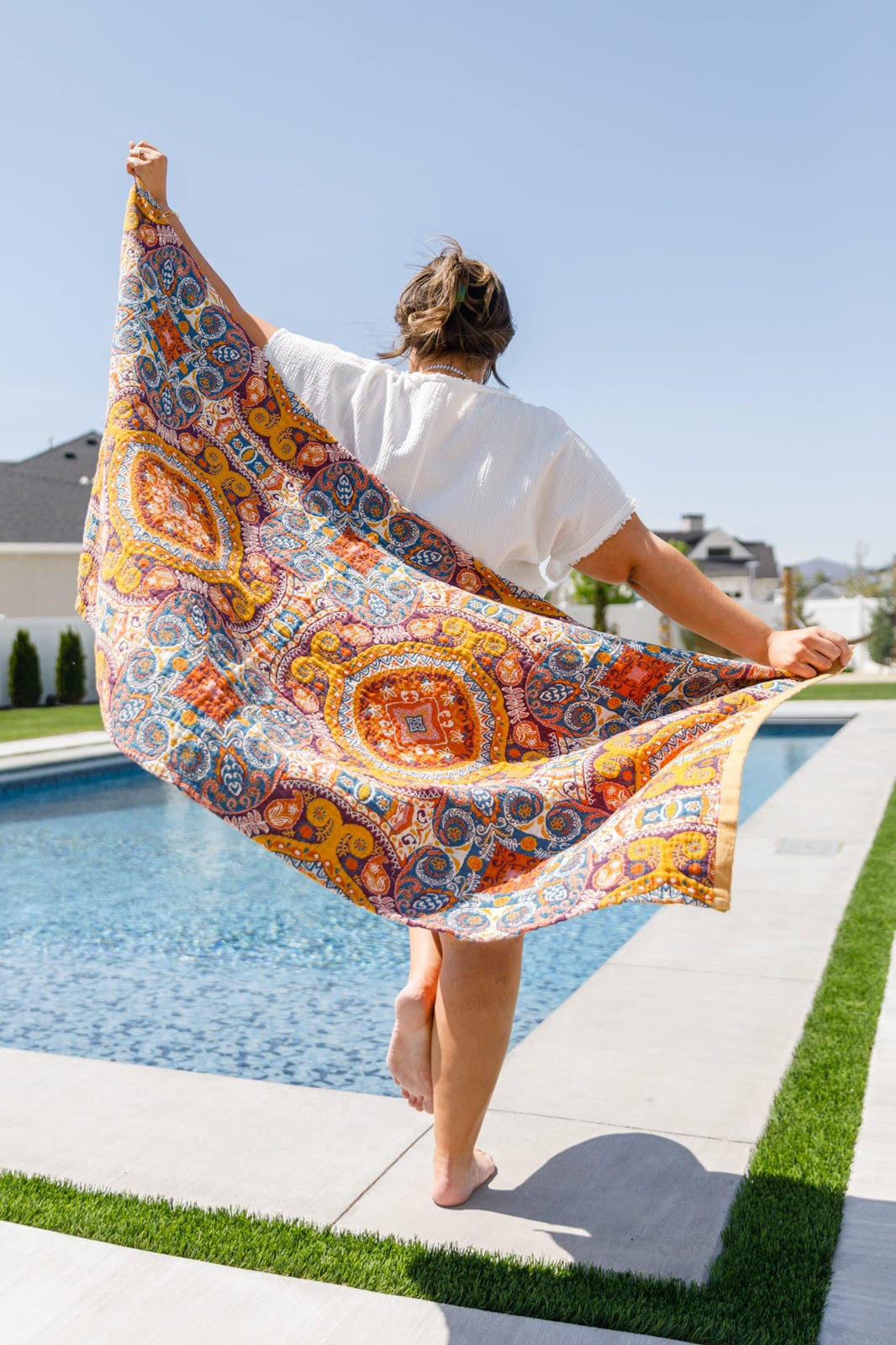 Luxury Beach Towel in Boho Medallions-Home & Decor-Stay Foxy Boutique, Florissant, Missouri