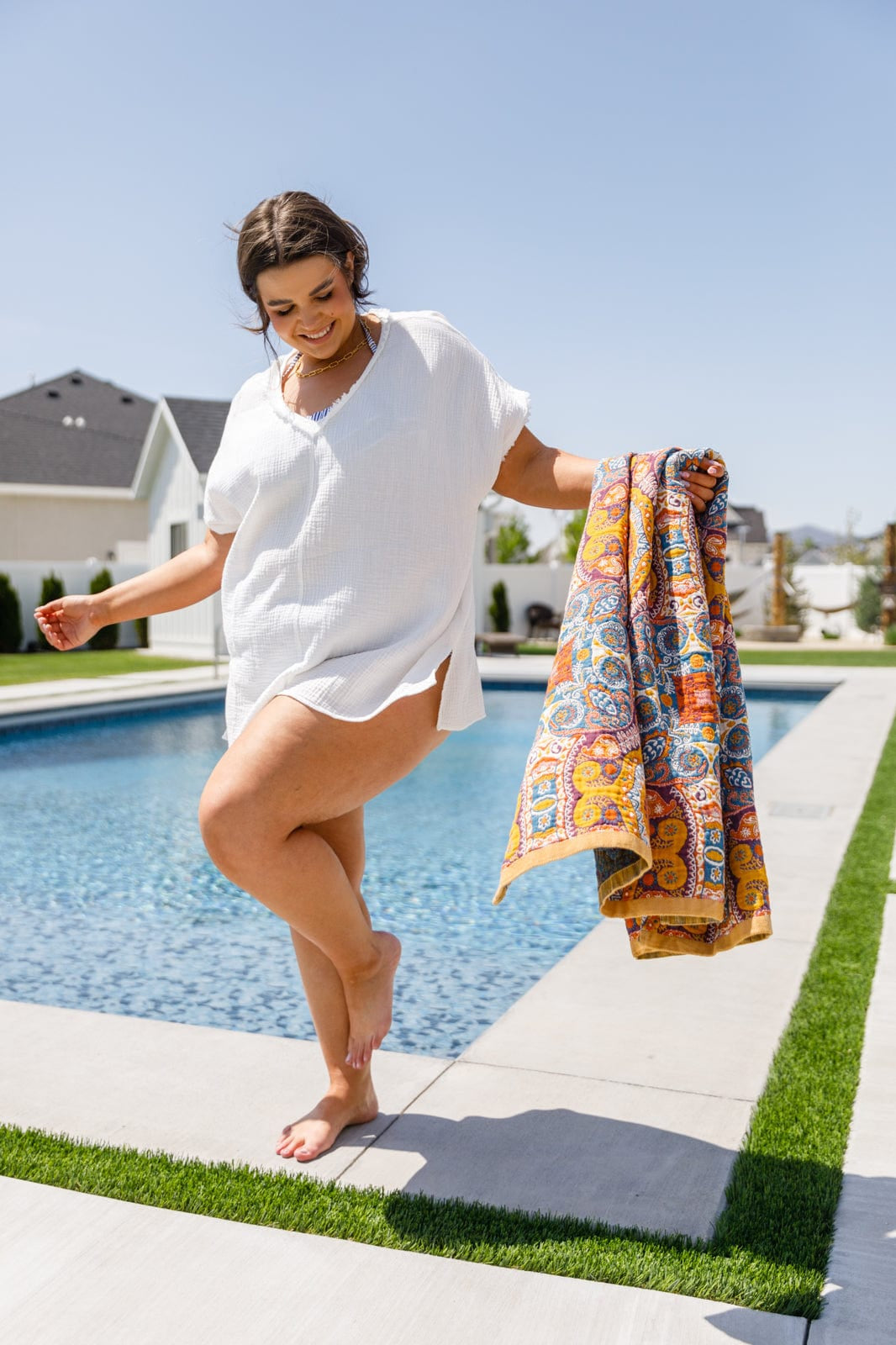Luxury Beach Towel in Boho Medallions-Home & Decor-Stay Foxy Boutique, Florissant, Missouri
