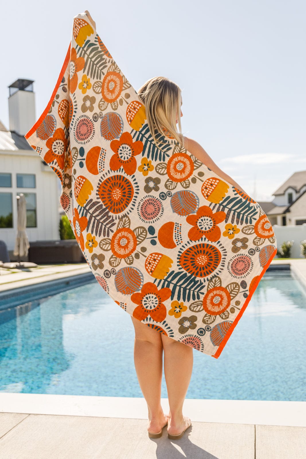 Luxury Beach Towel in Bright Retro Floral-Home & Decor-Stay Foxy Boutique, Florissant, Missouri