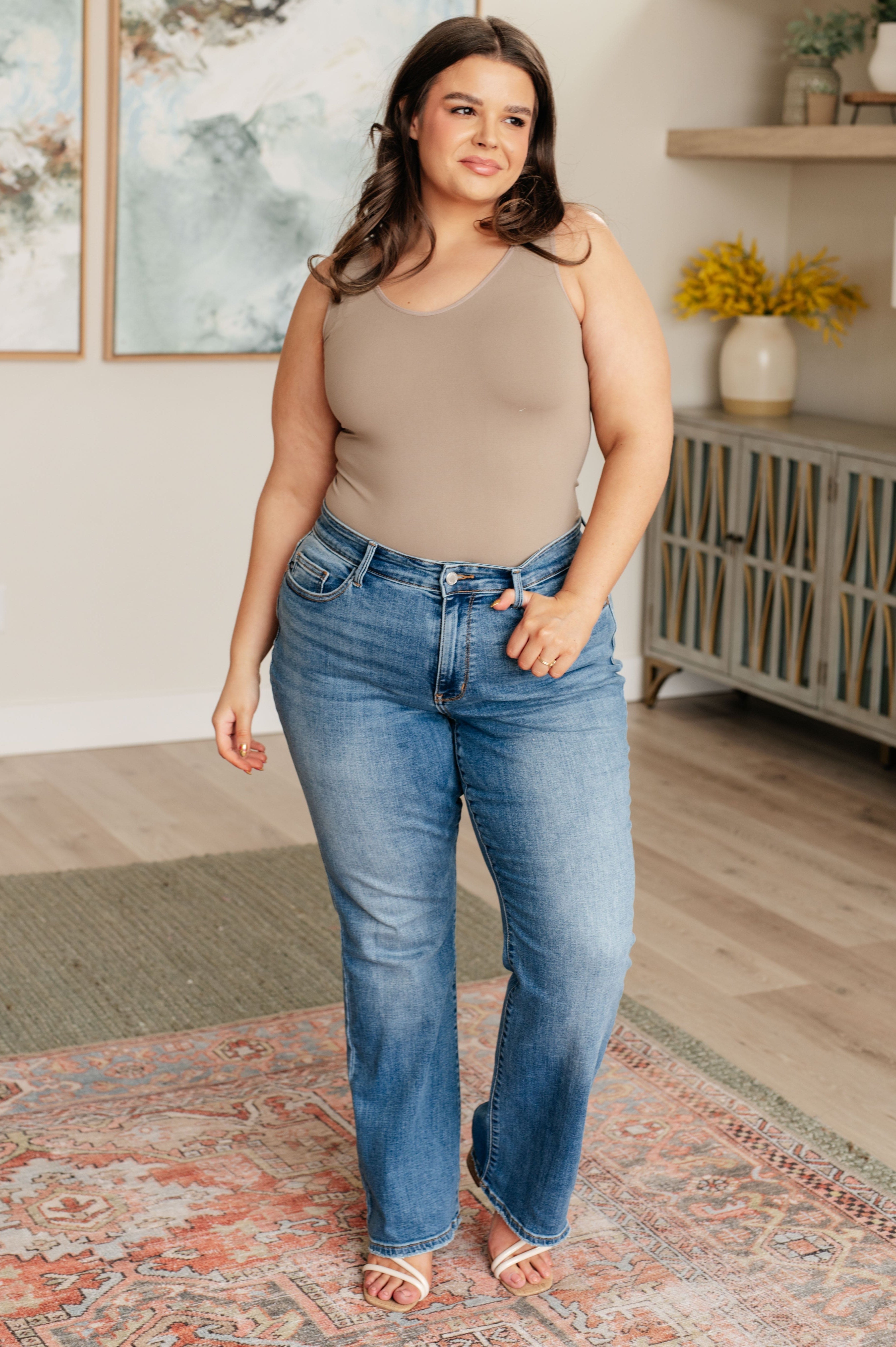 Genevieve Mid Rise Vintage Bootcut Jeans-Womens-Stay Foxy Boutique, Florissant, Missouri